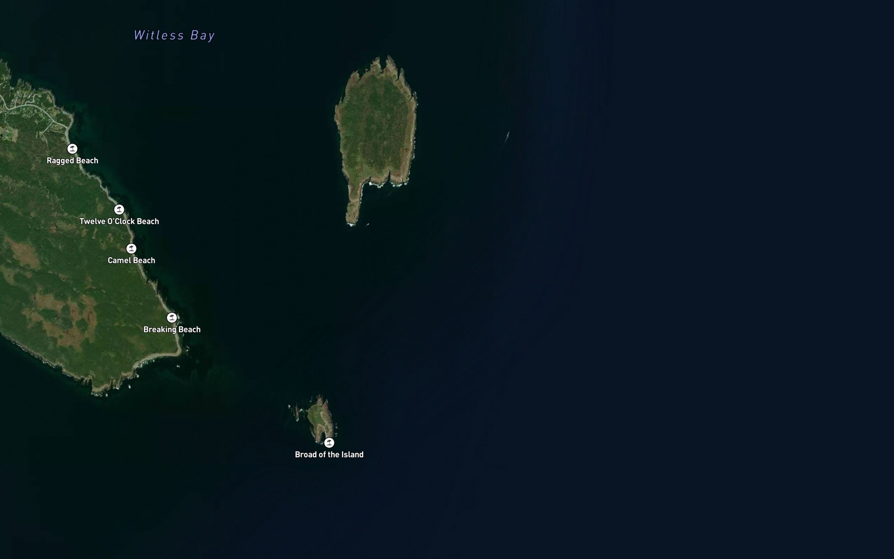 Satellite map of the Southern Cove