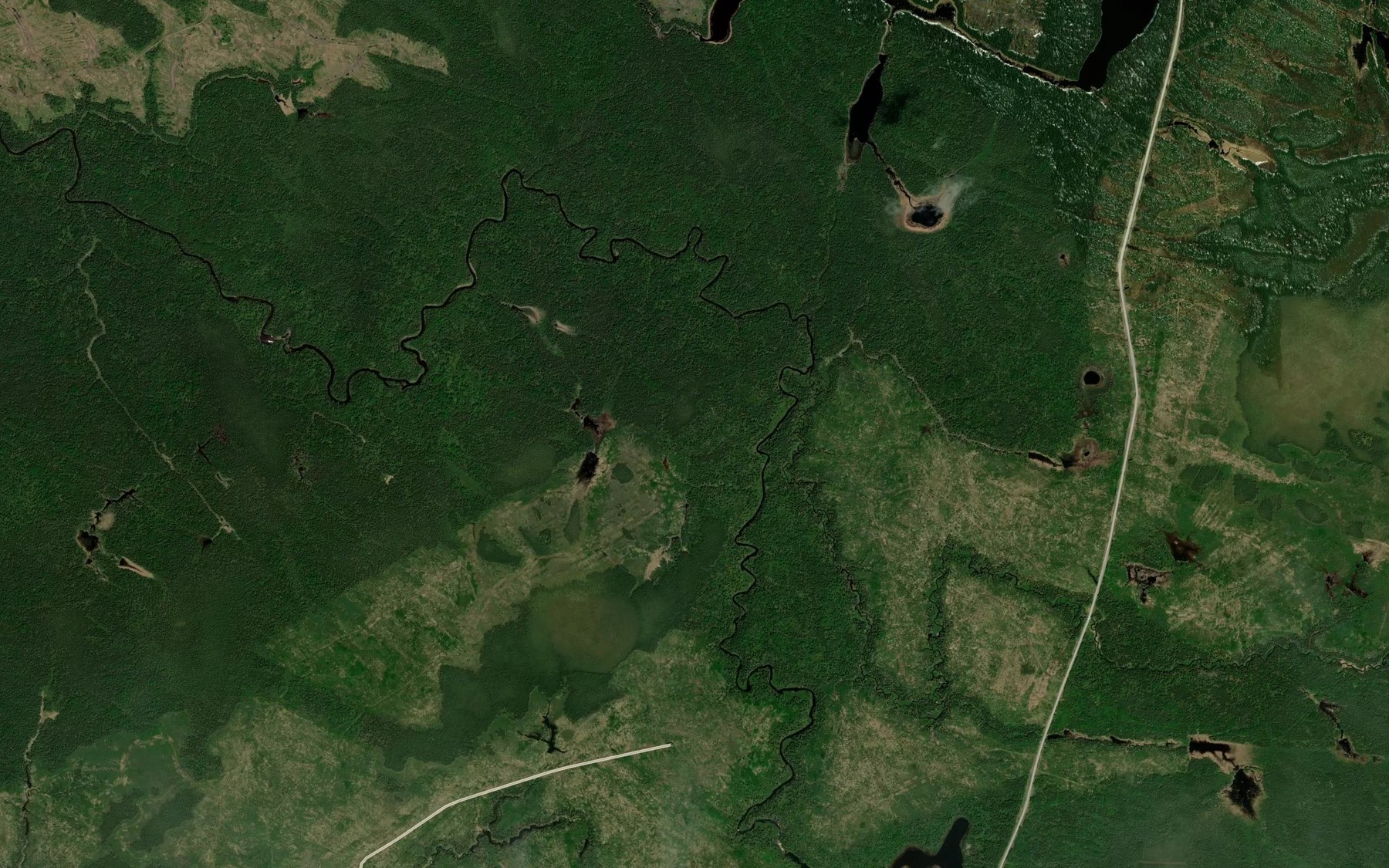 Satellite map of the Little Wabicock Creek