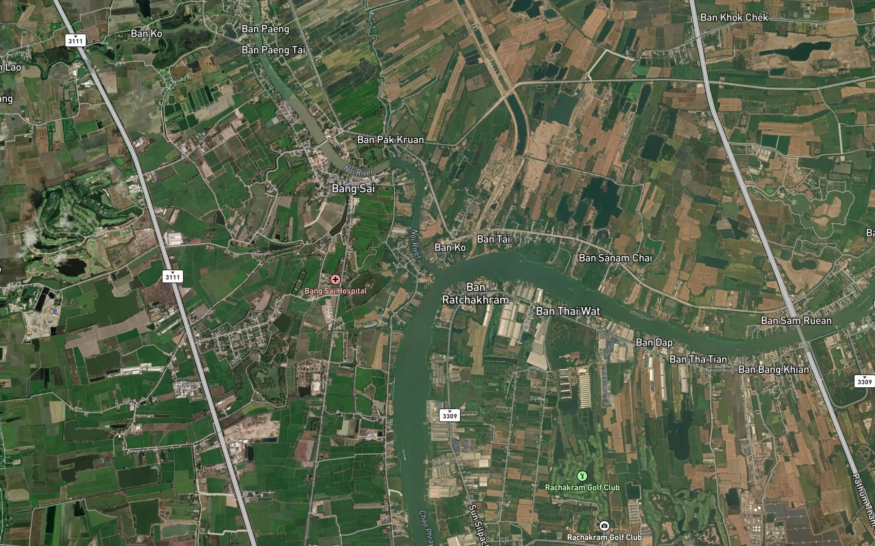 Satellite map of the Mae Nam Noi