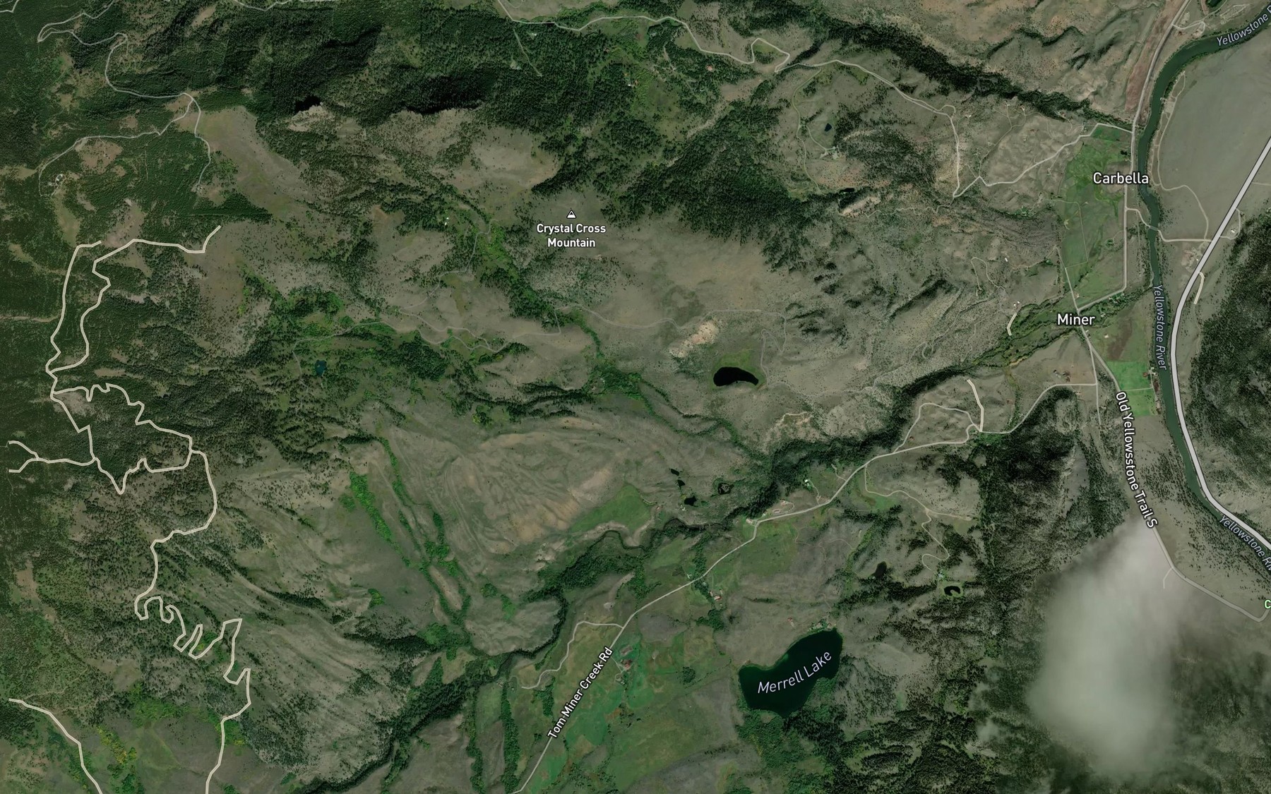 Satellite map of the Ferrell Creek