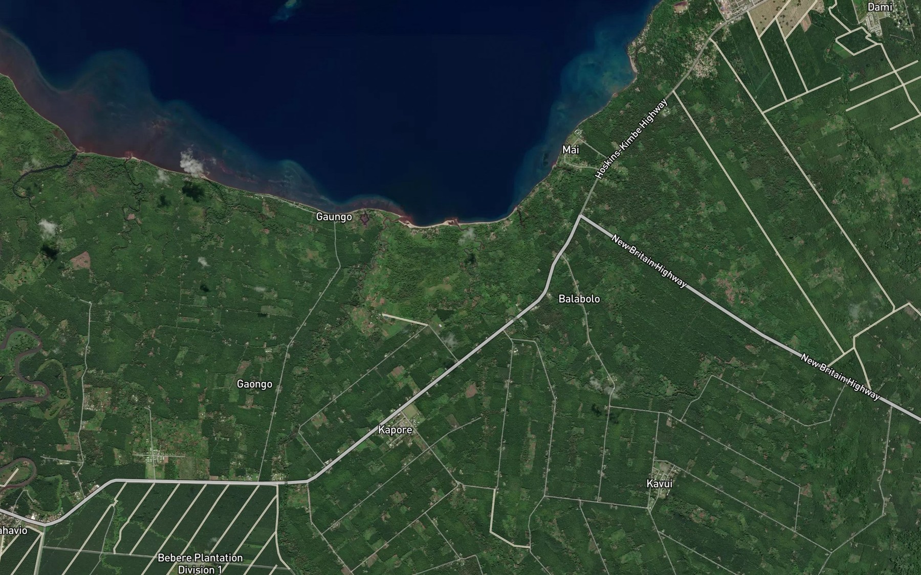 Satellite map of the Nanukeke Creek