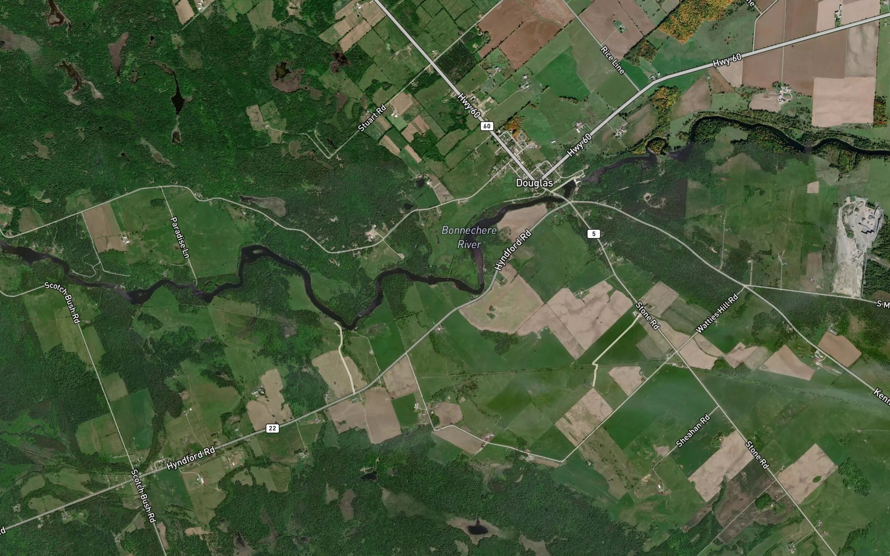 Satellite map of the Kenneys Creek