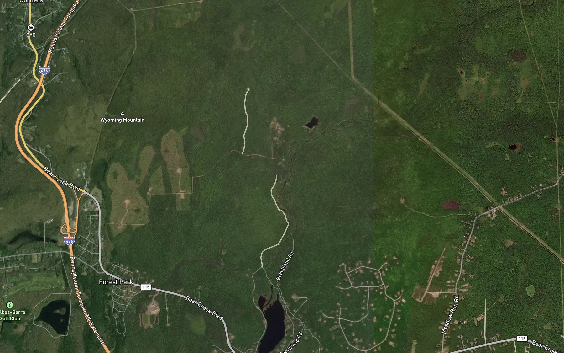 Satellite map of the Antler Lake
