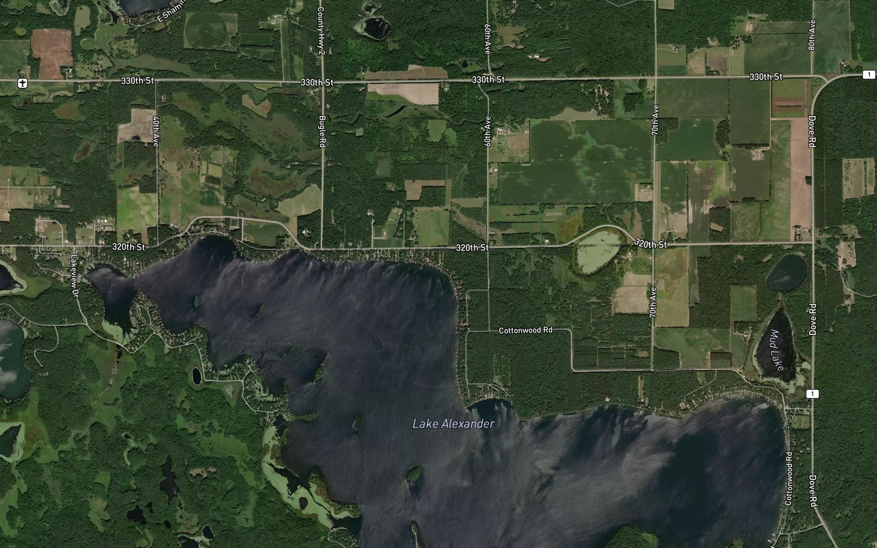 Satellite map of the Goodwin Bay