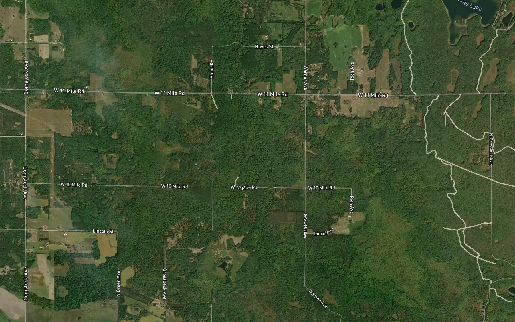 Satellite map of the Beaver Creek