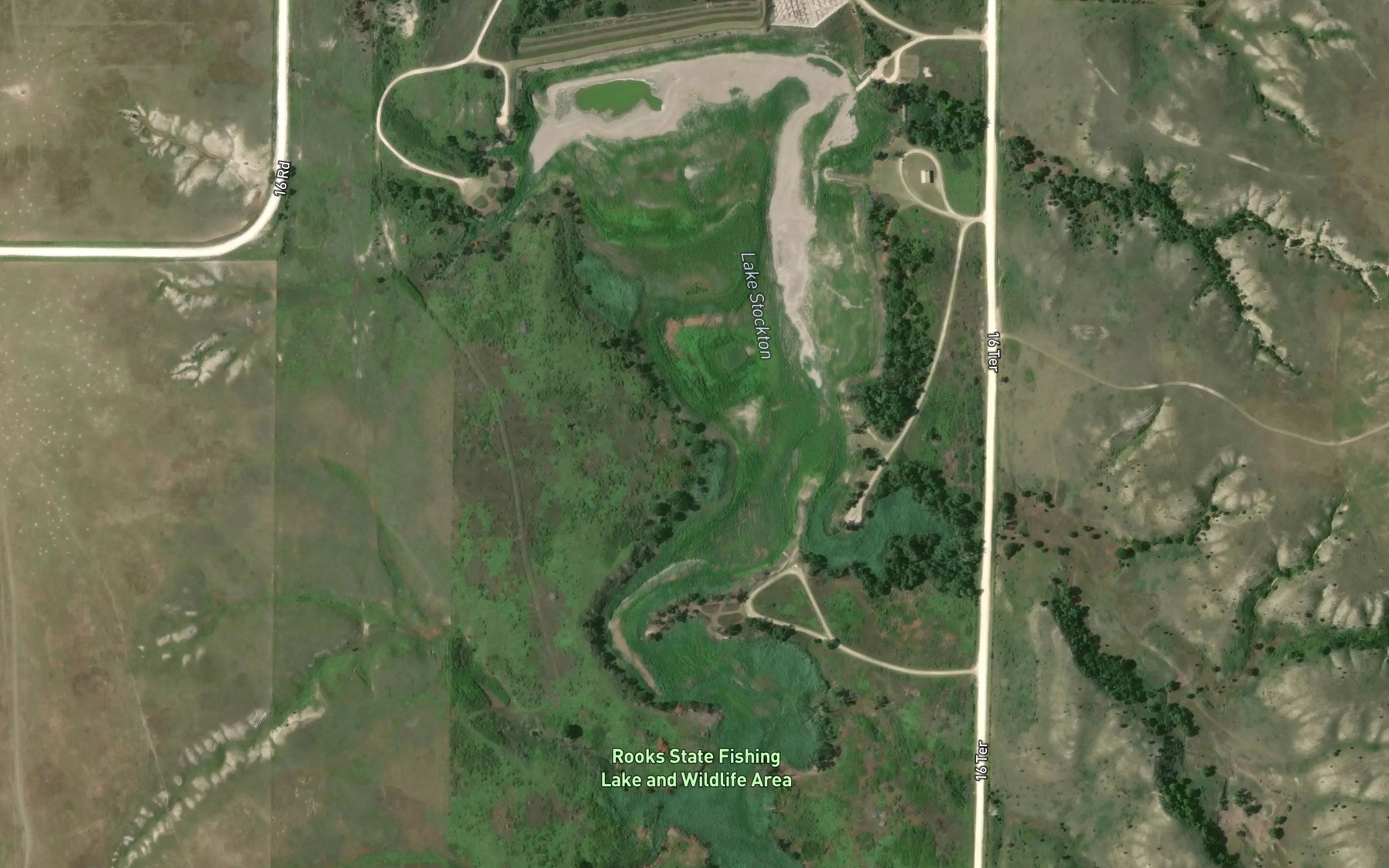 Satellite map of the Lake Stockton