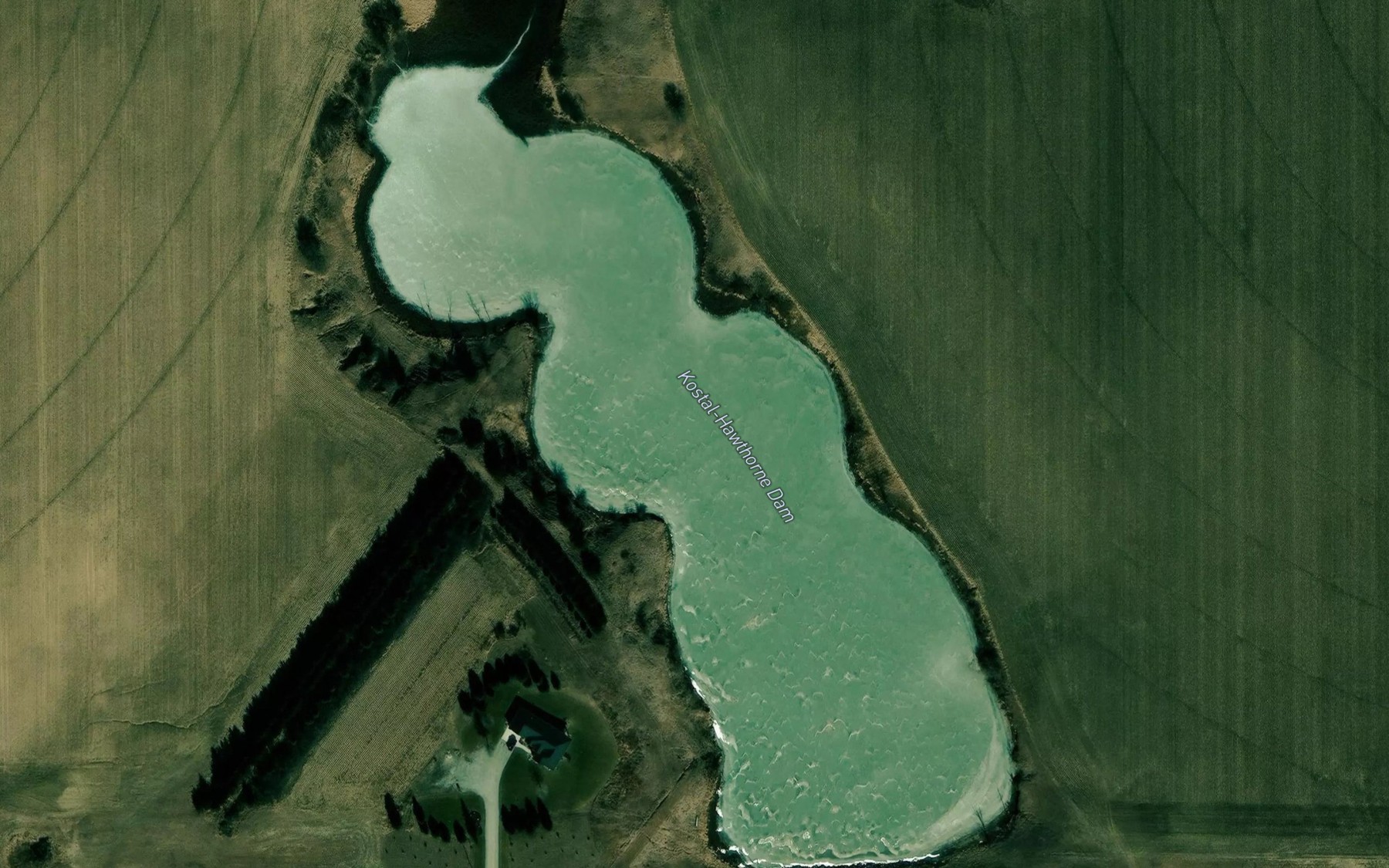Satellite map of the Kostal-Hawthorne Dam
