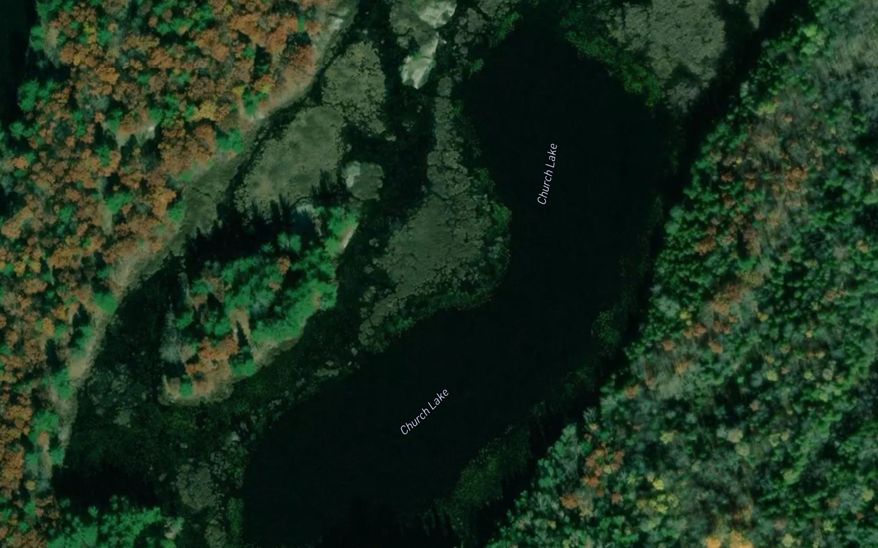 Satellite map of the Church Lake