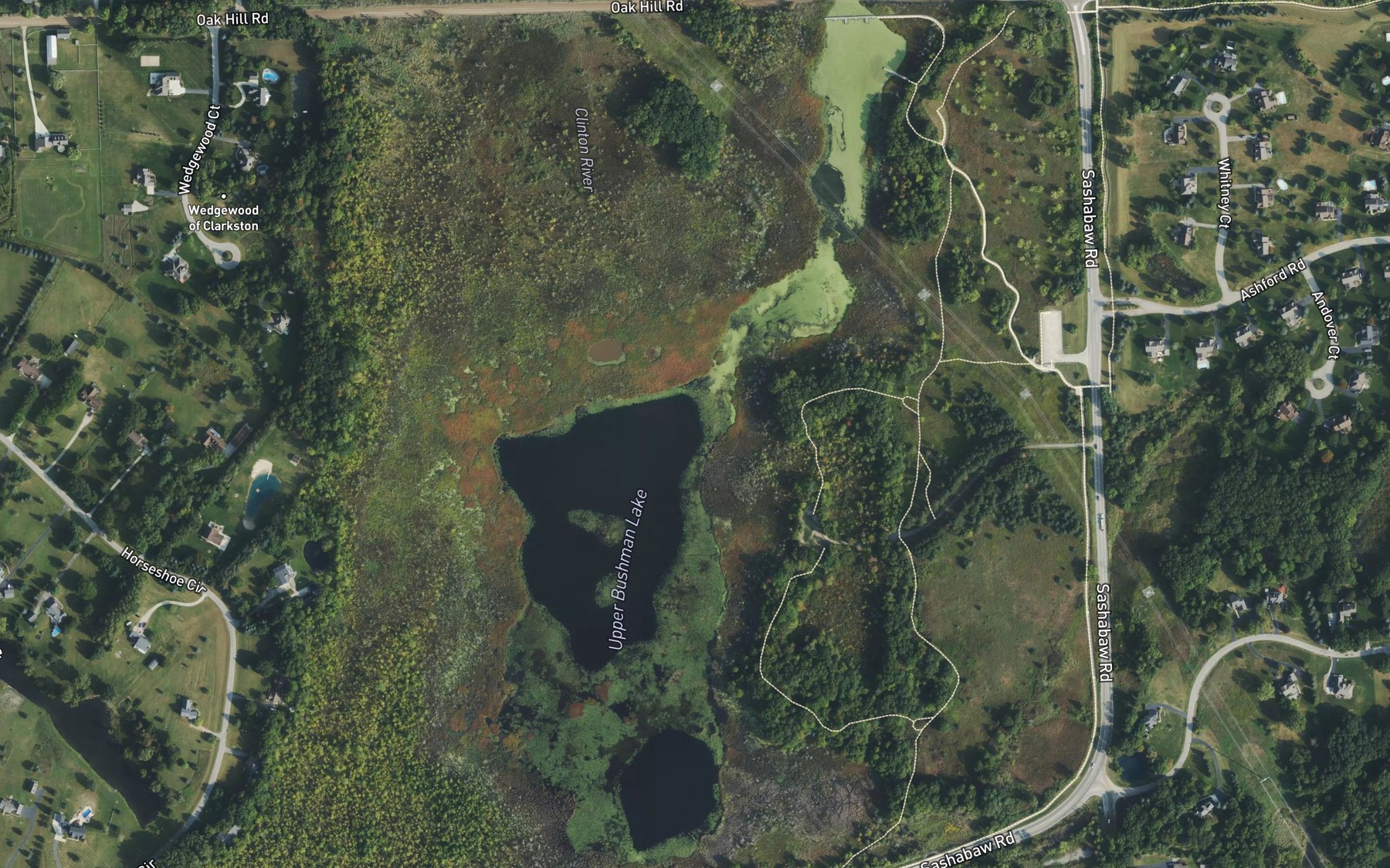 Satellite map of the Upper Bushman Lake