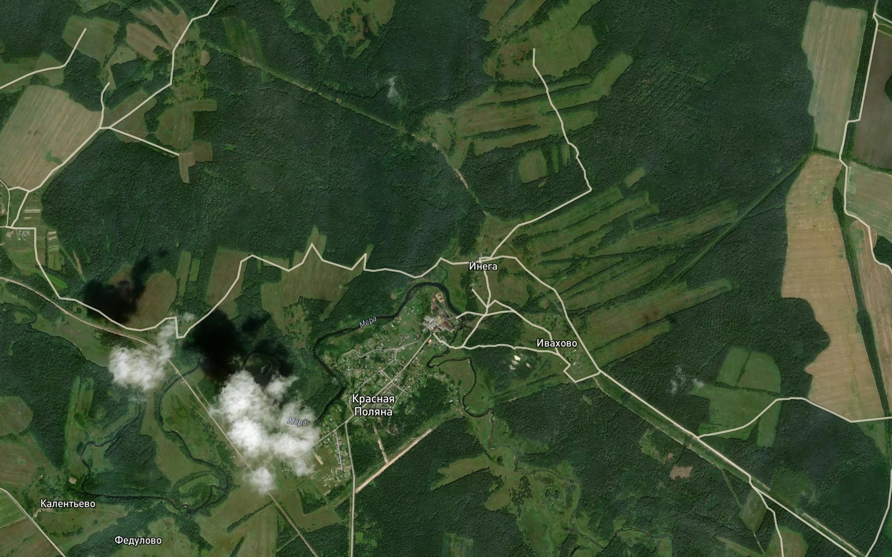 Satellite map of the Ineshka