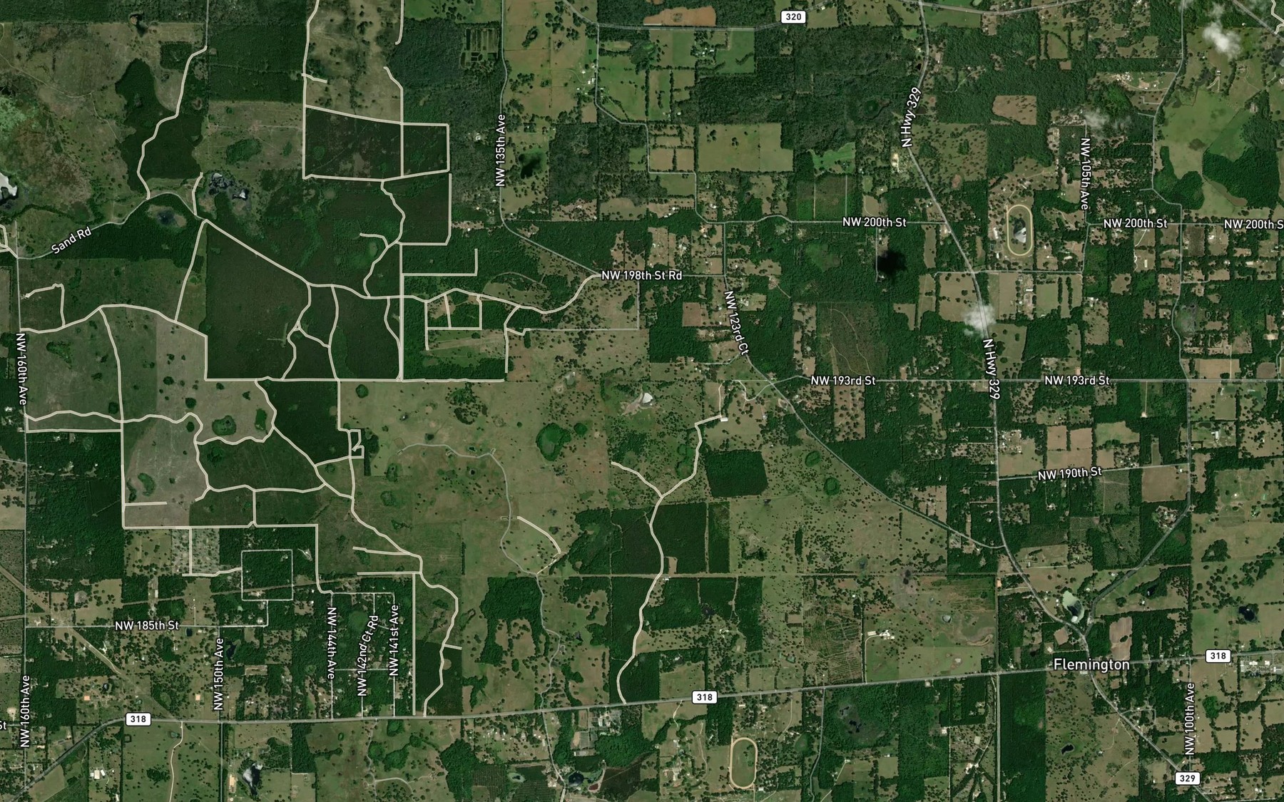 Satellite map of the Plantation Pond