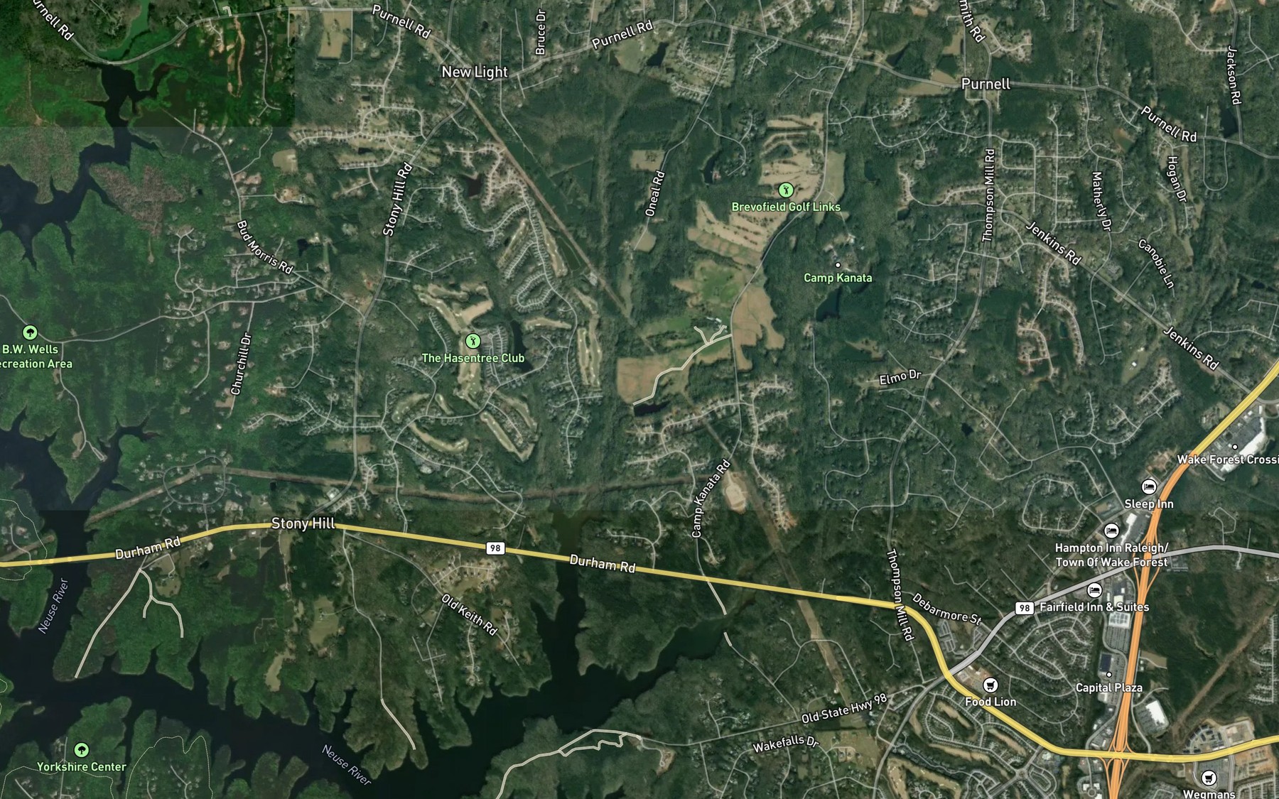 Satellite map of the Jones Pond