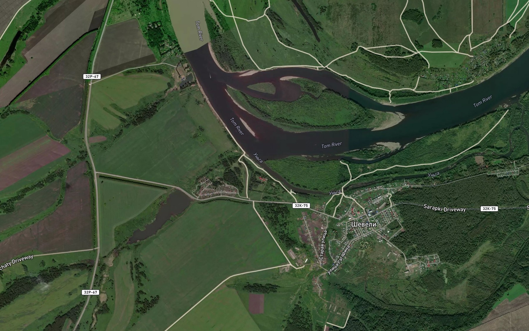 Satellite map of the Un'ga