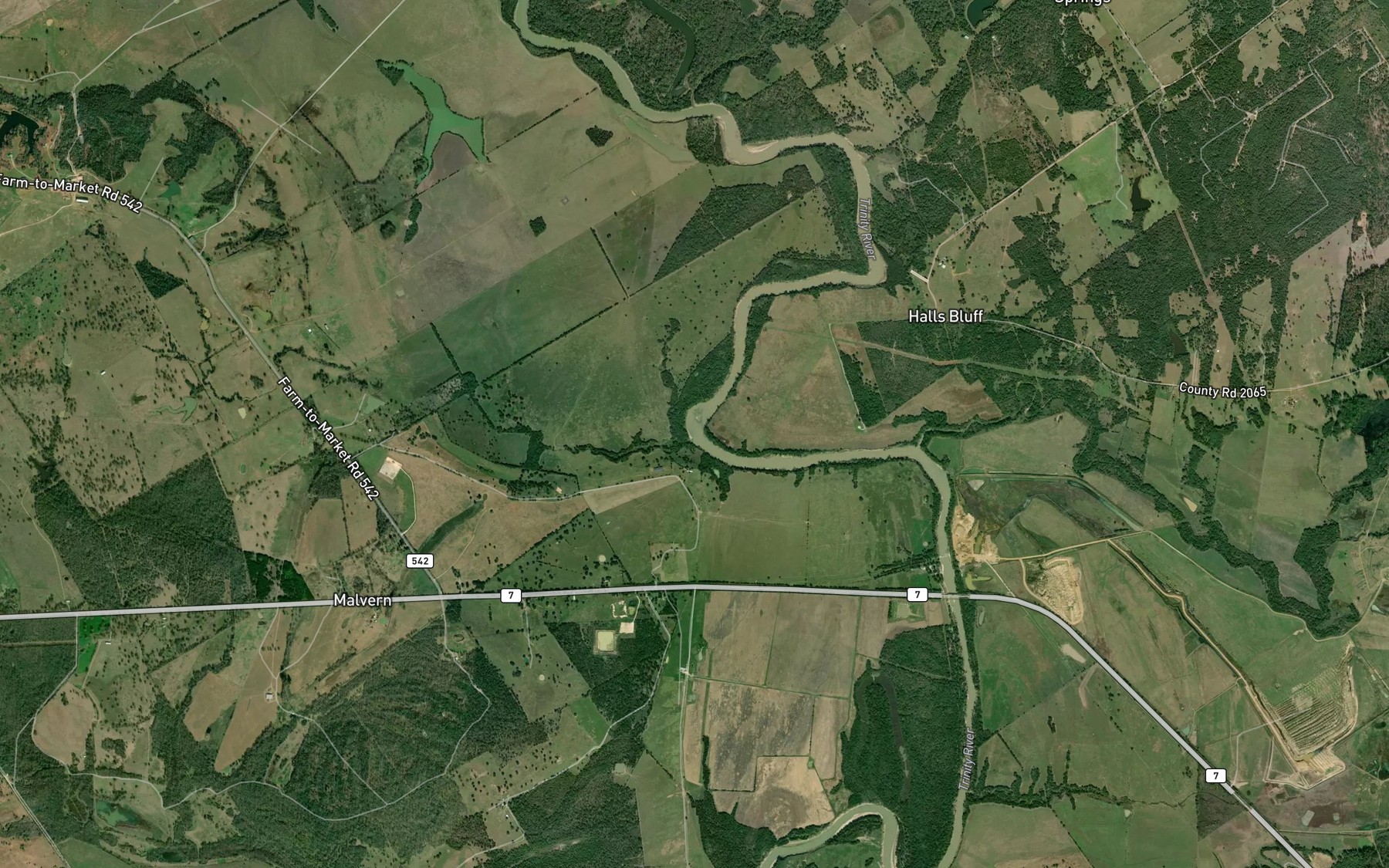 Satellite map of the Kickapoo Rapids