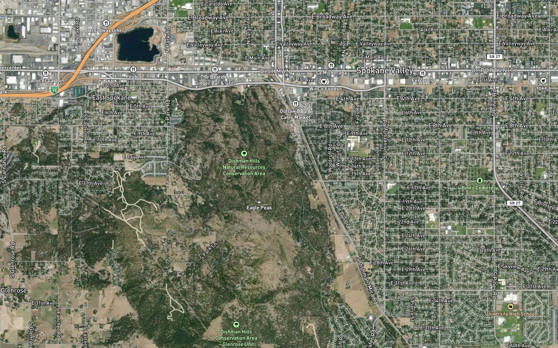 Satellite map of the Hidden Spring