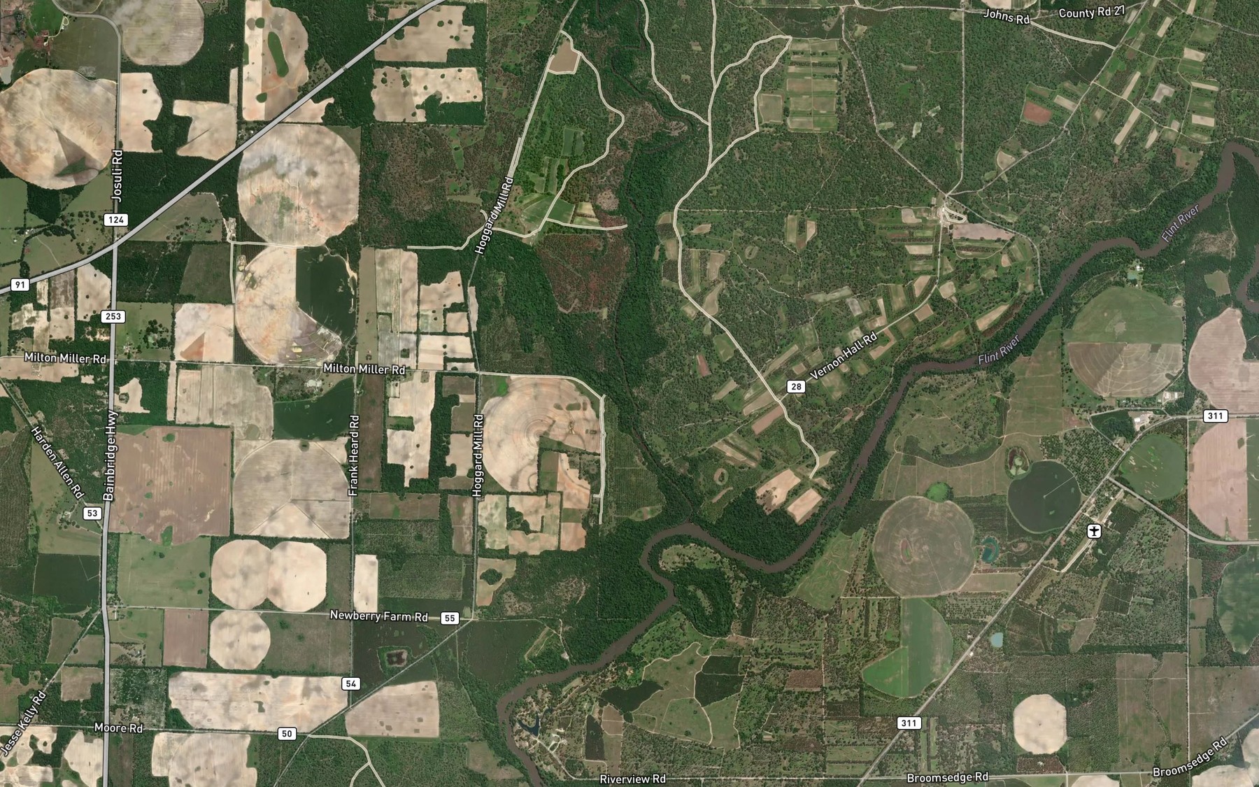 Satellite map of the Big Cypress Creek