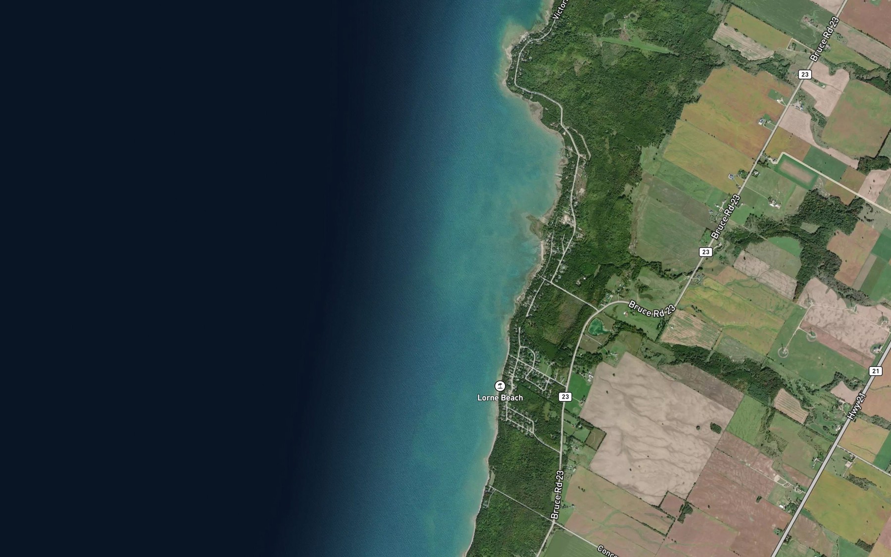 Satellite map of the Andrews Creek