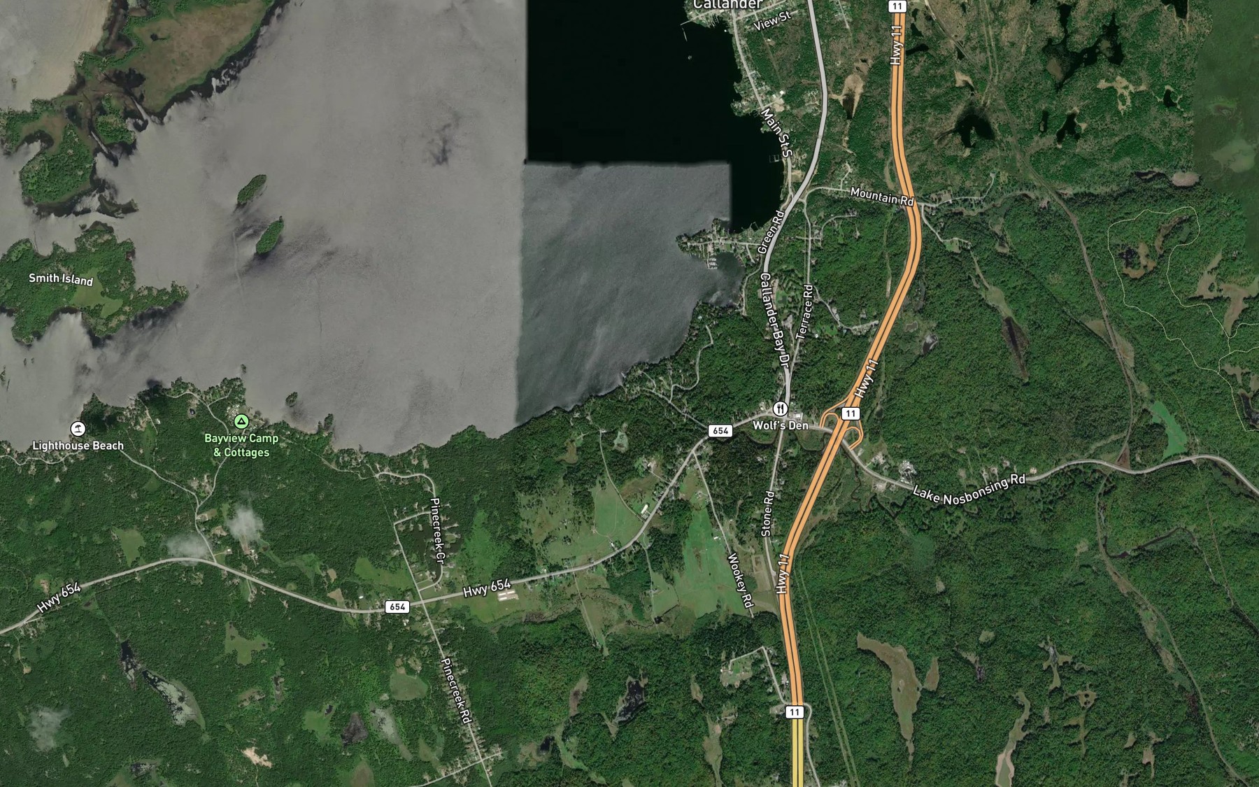 Satellite map of the Riviere Wasi