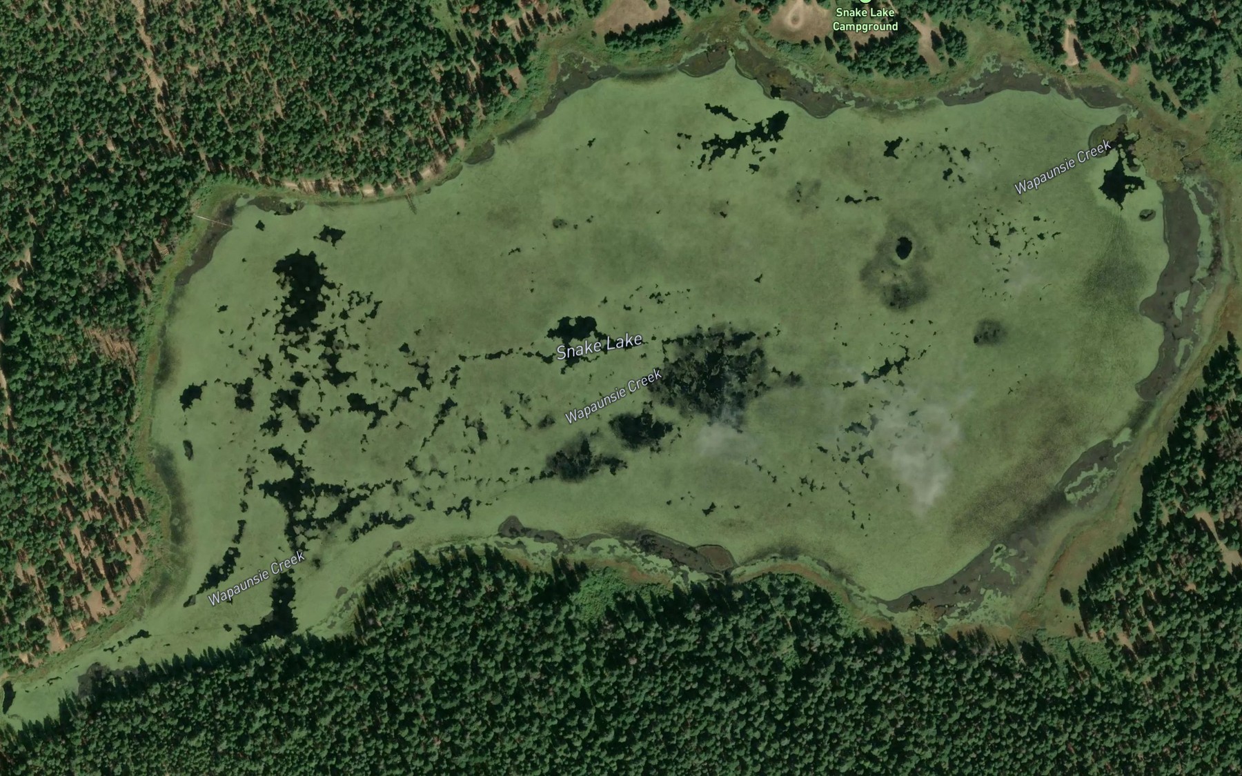 Satellite map of the Snake Lake