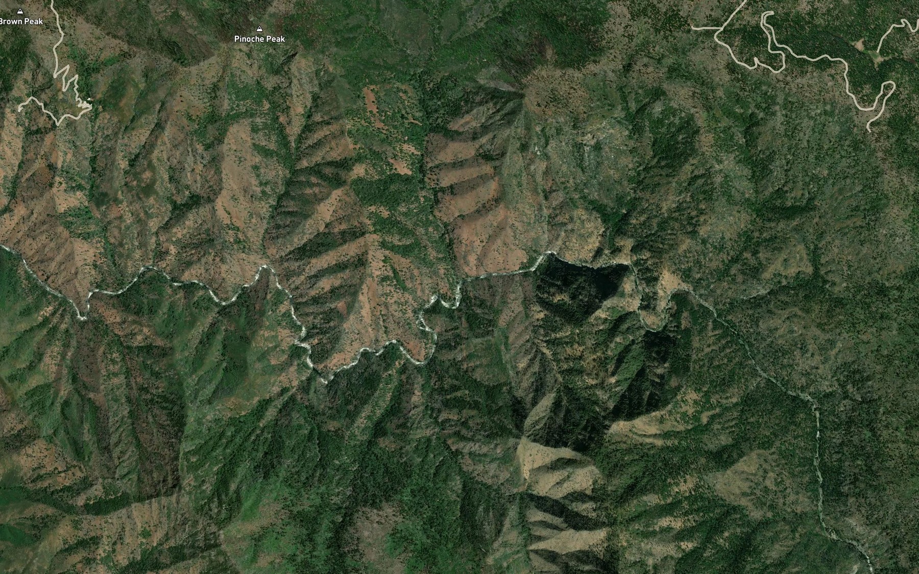 Satellite map of the Zip Creek