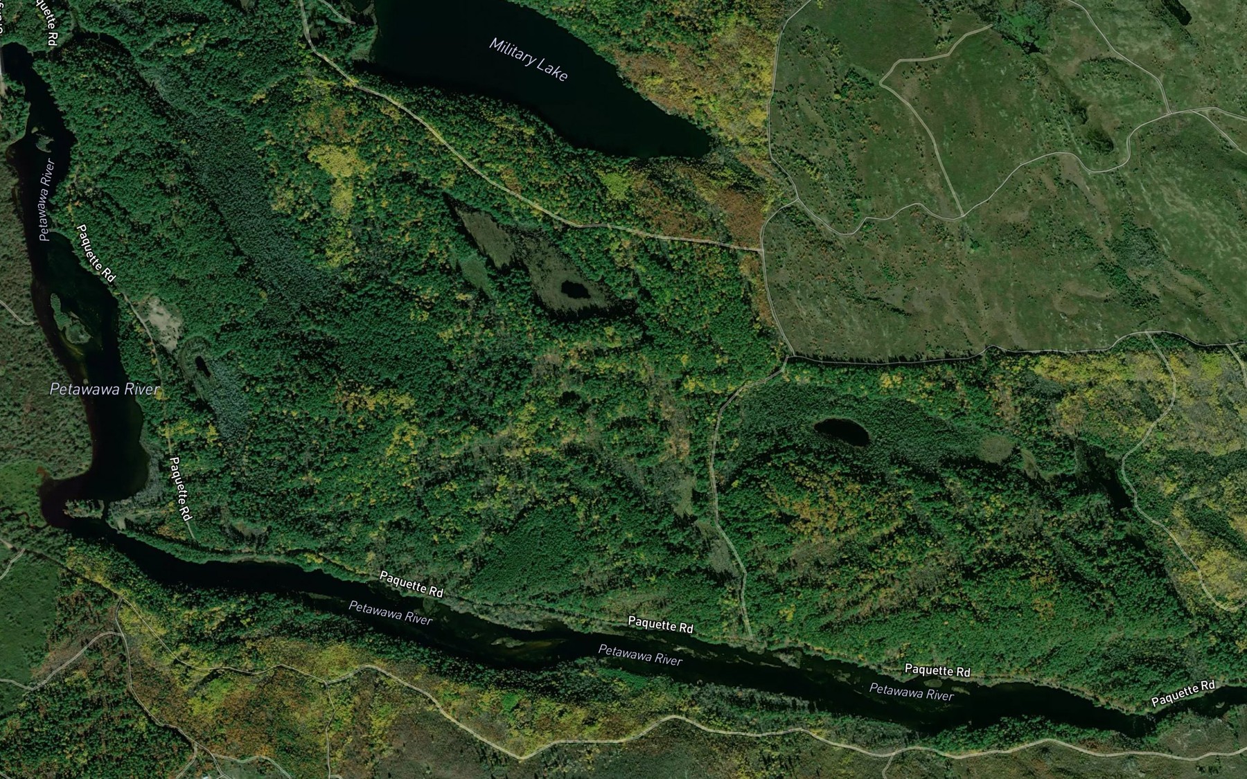 Satellite map of the Lone Creek