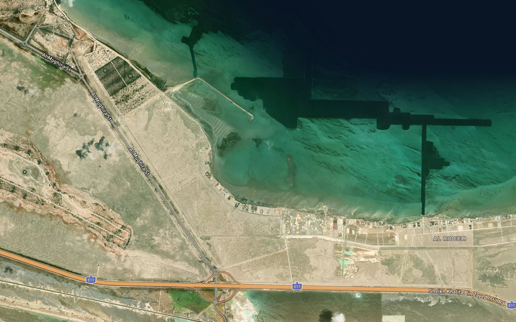 Satellite map of the Khawr al Mughayra'