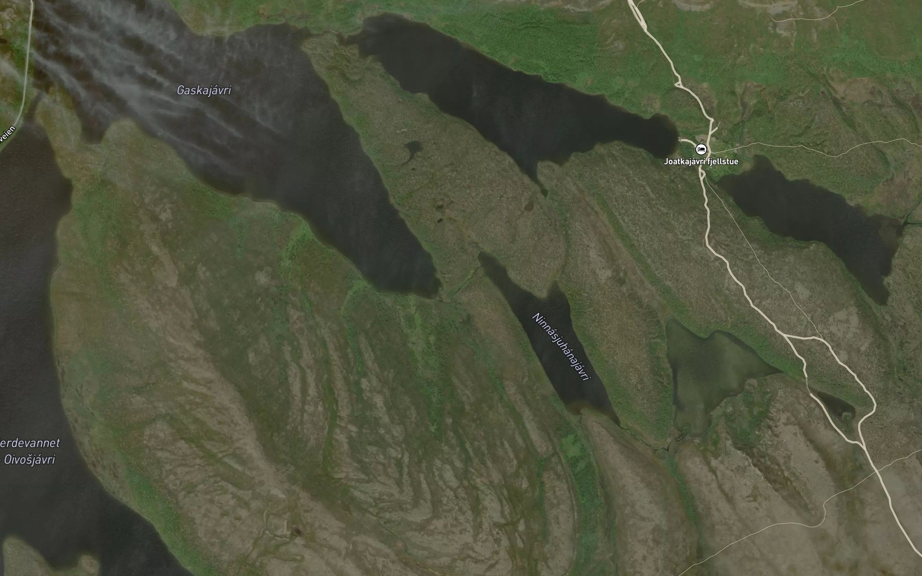 Satellite map of the Juhanjarjohka