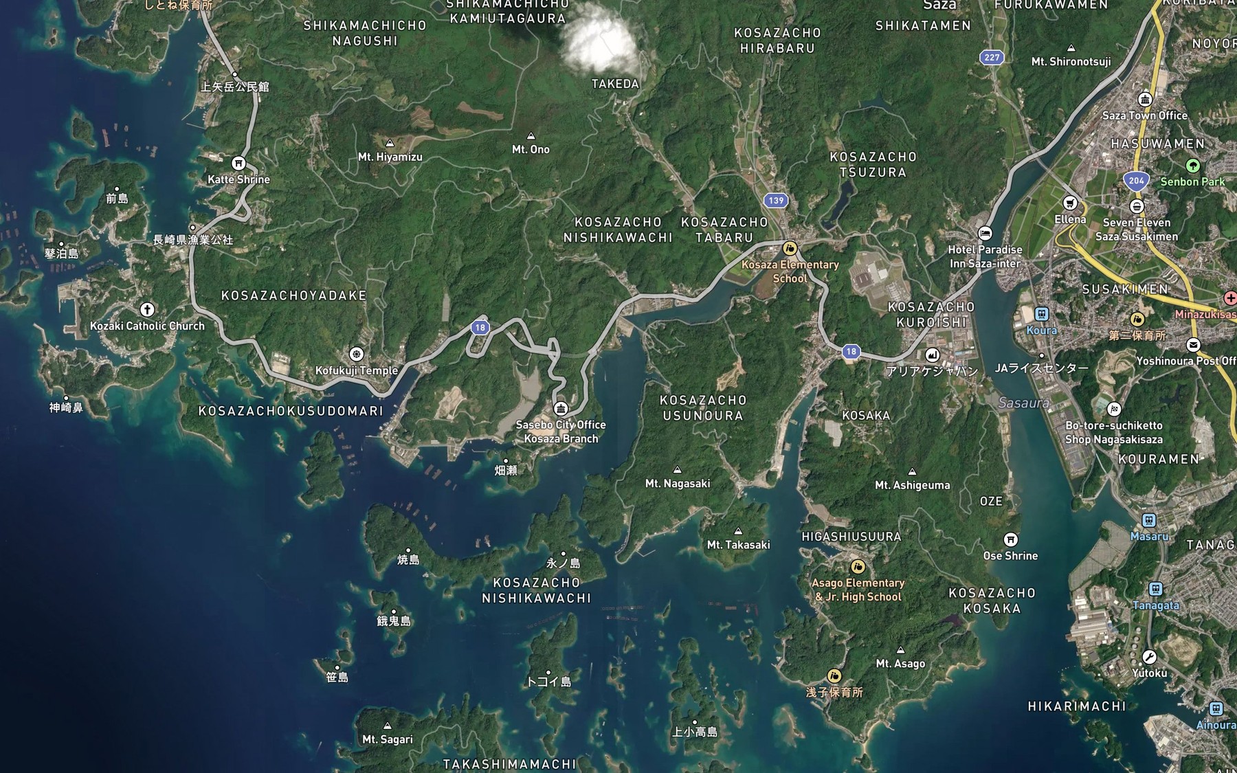 Satellite map of the Kosaza Ura