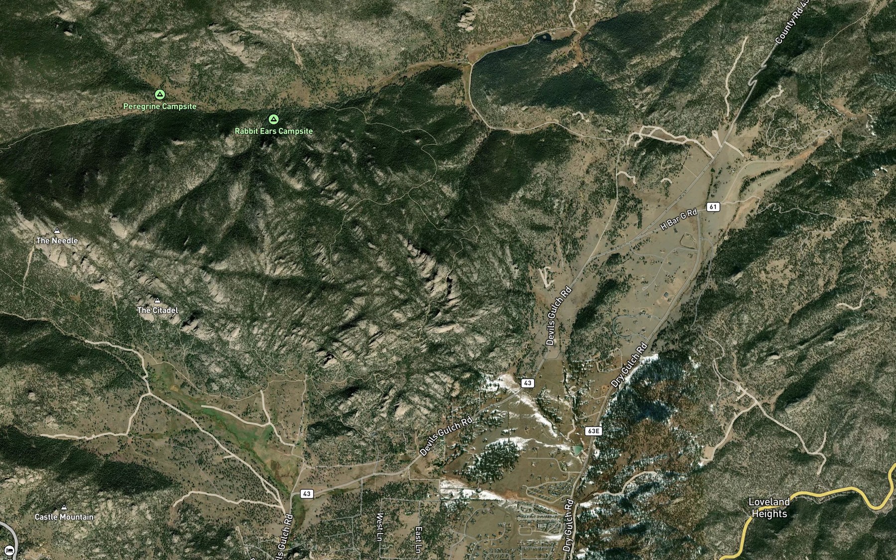 Satellite map of the Gem Lake