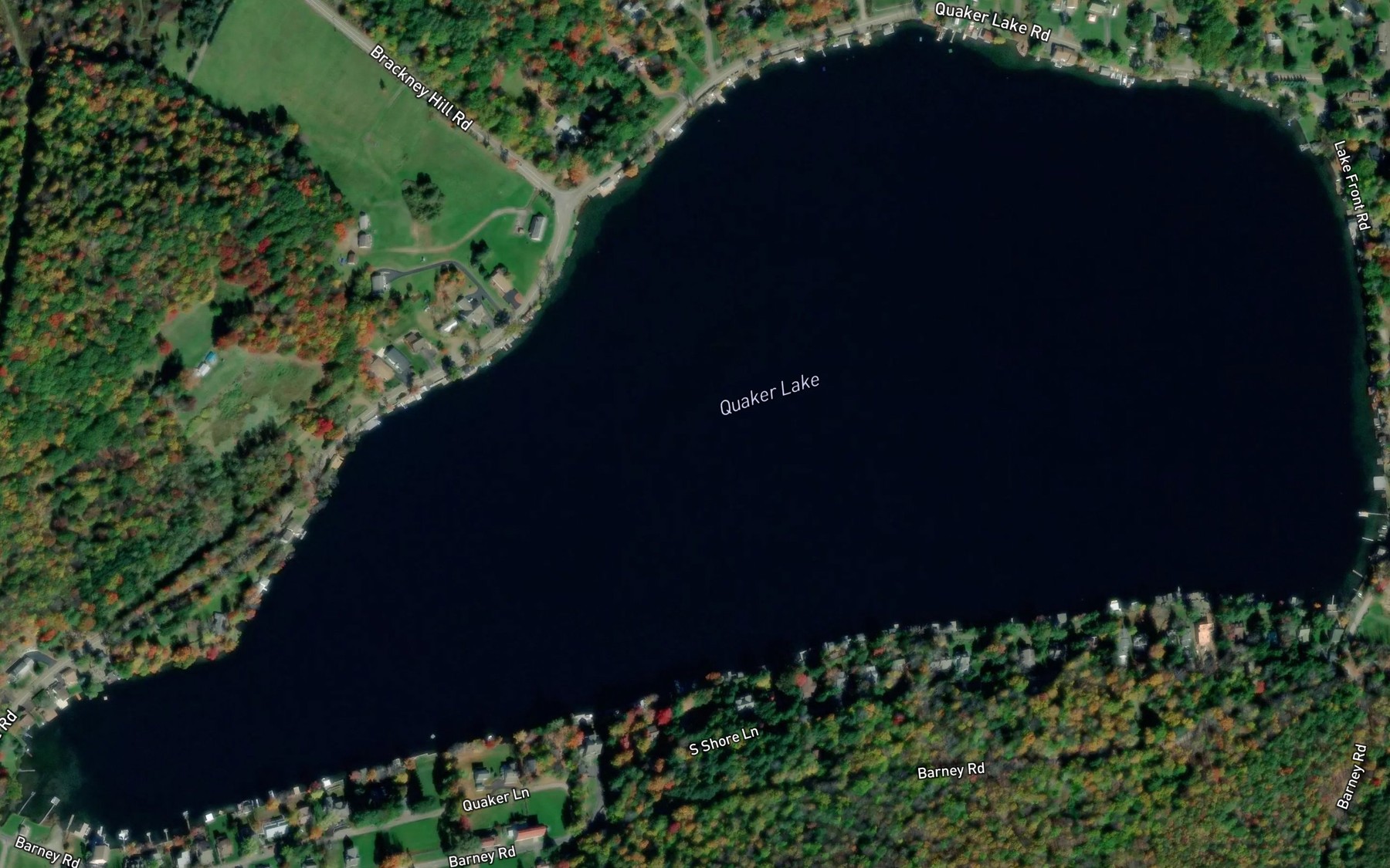 Satellite map of the Quaker Lake
