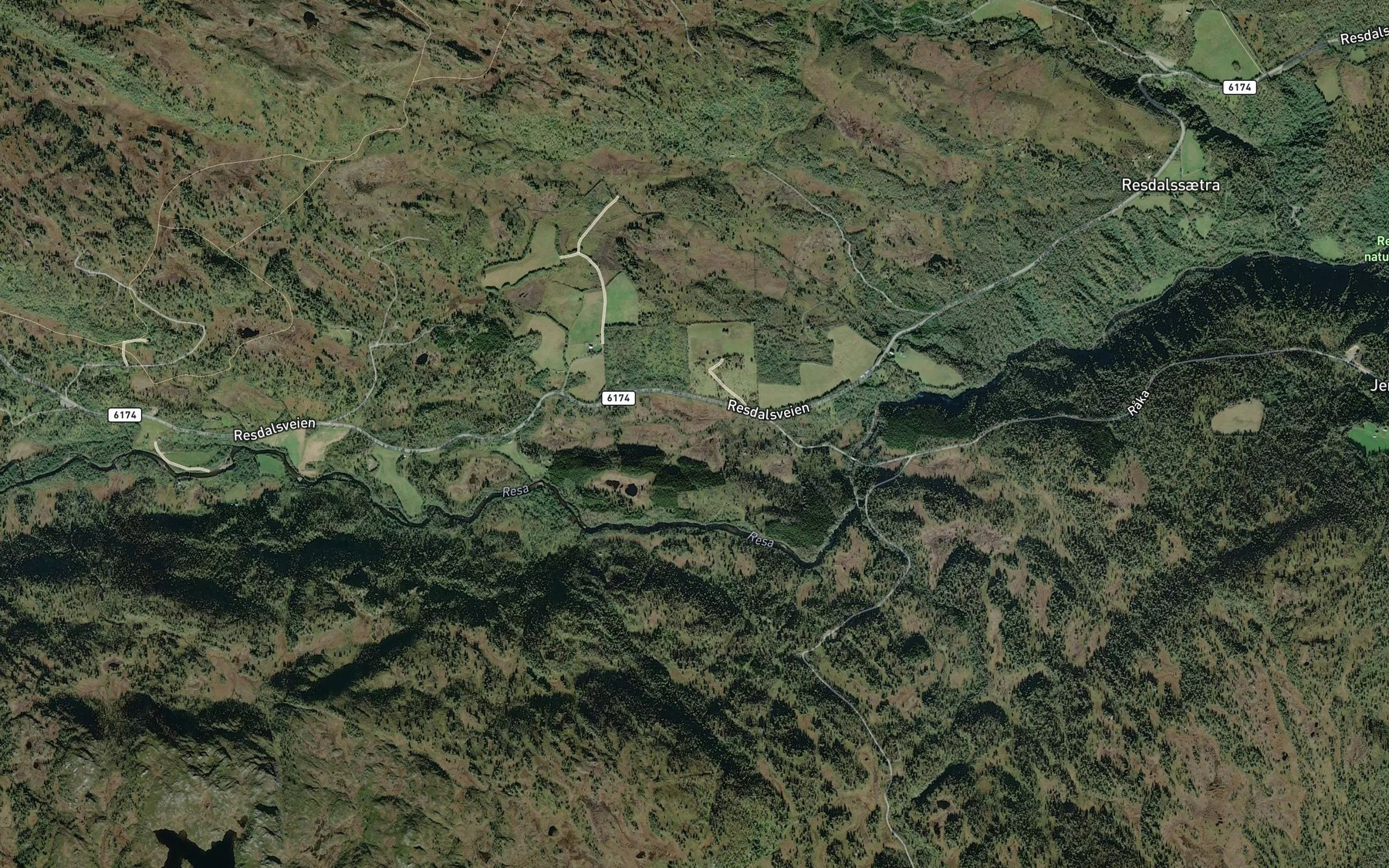 Satellite map of the Holbekken