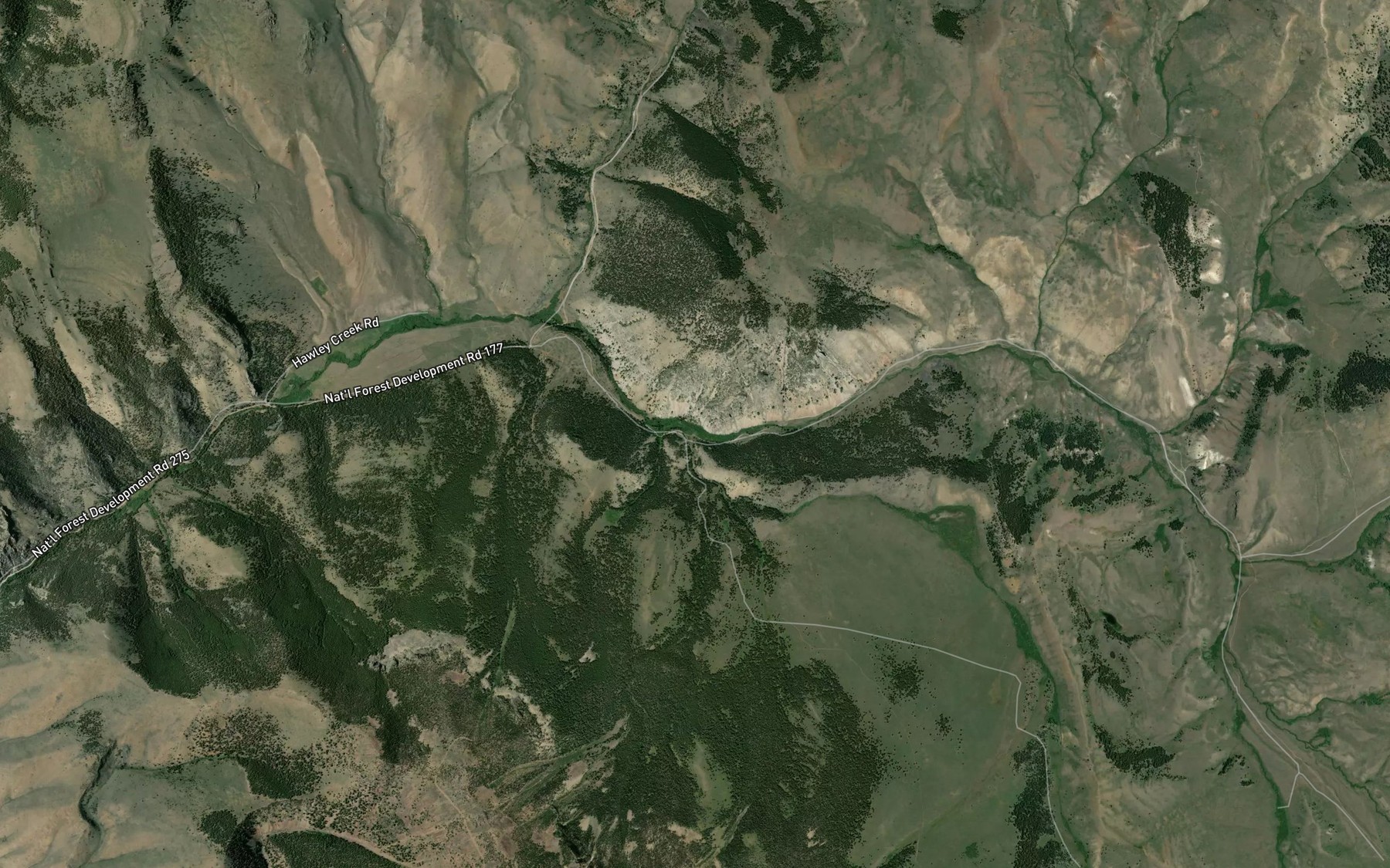 Satellite map of the Little Bear Creek