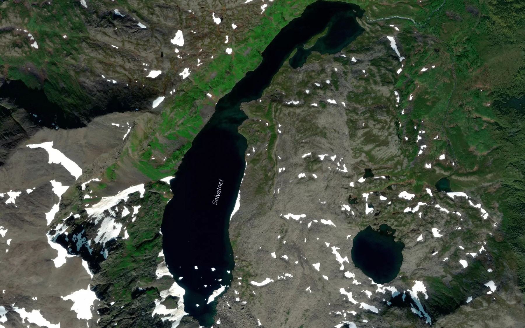 Satellite map of the Solvatnet
