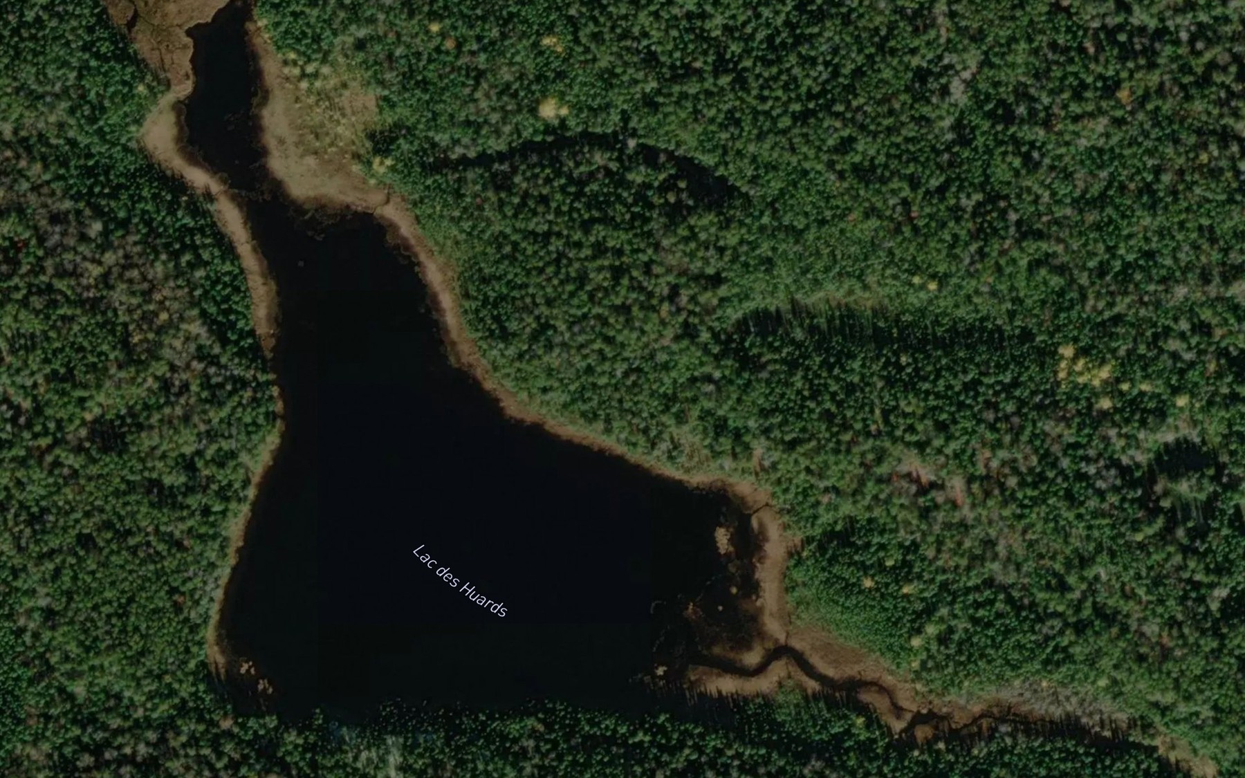 Satellite map of the Lac des Huards