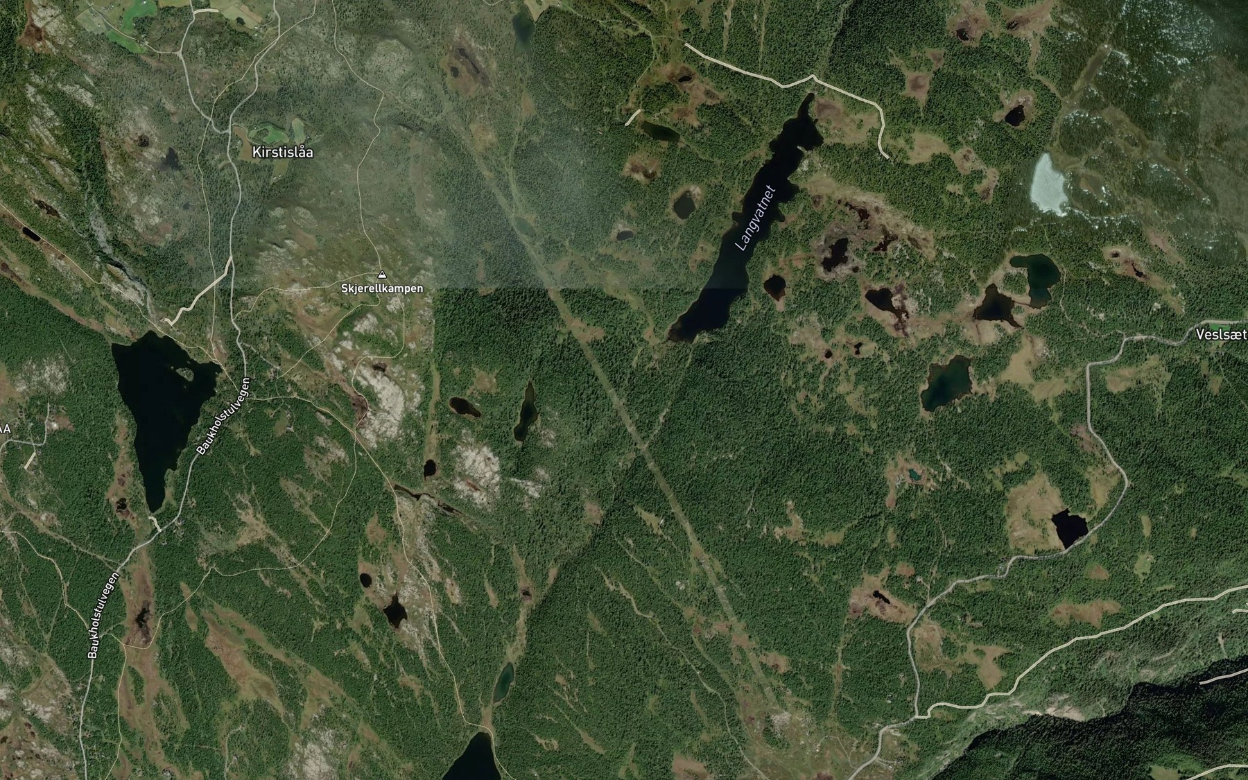 Satellite map of the Langvassbekken