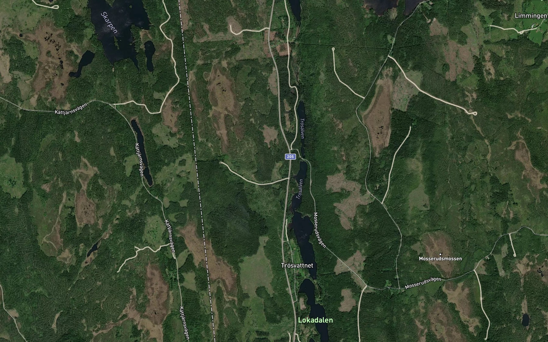Satellite map of the Norra Trossjon