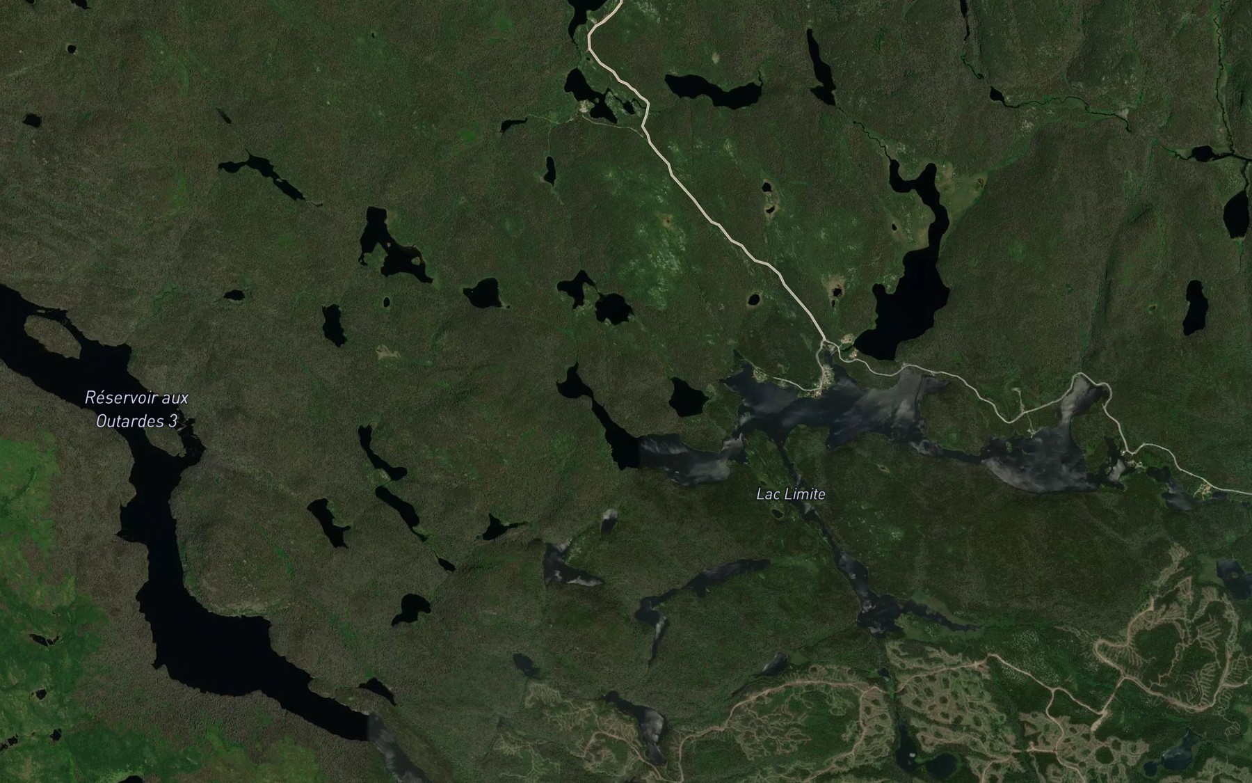 Satellite map of the Lacs Jumeaux