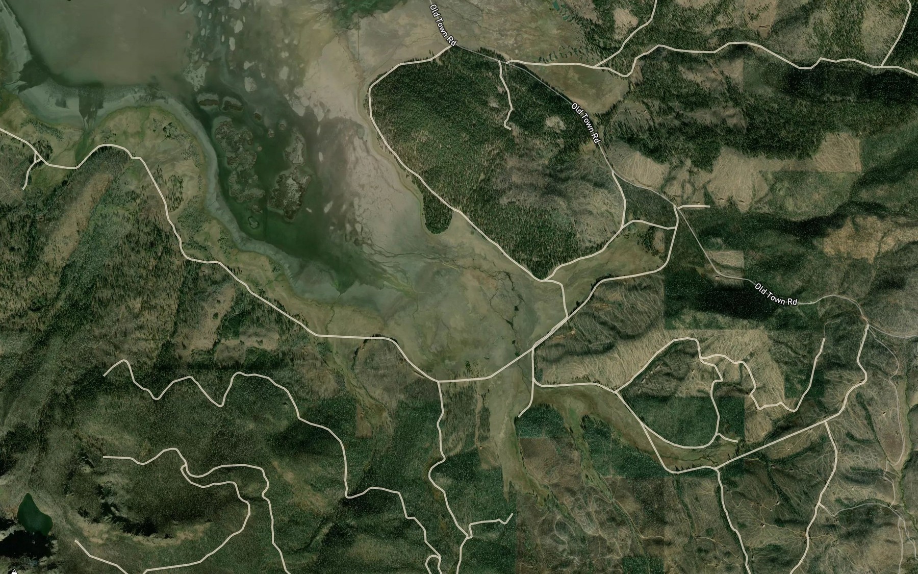 Satellite map of the Greenville Creek