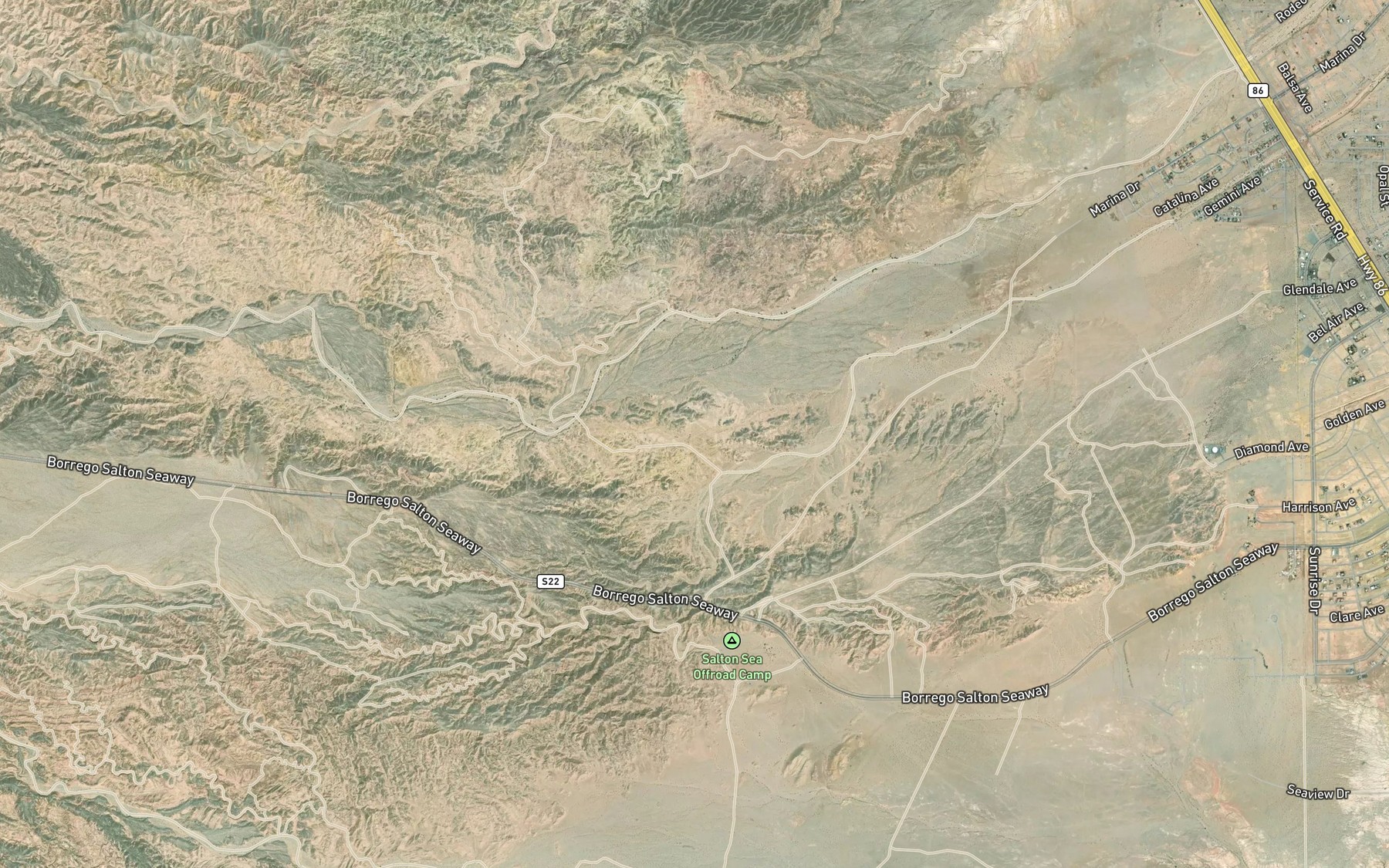 Satellite map of the Four Palms Spring
