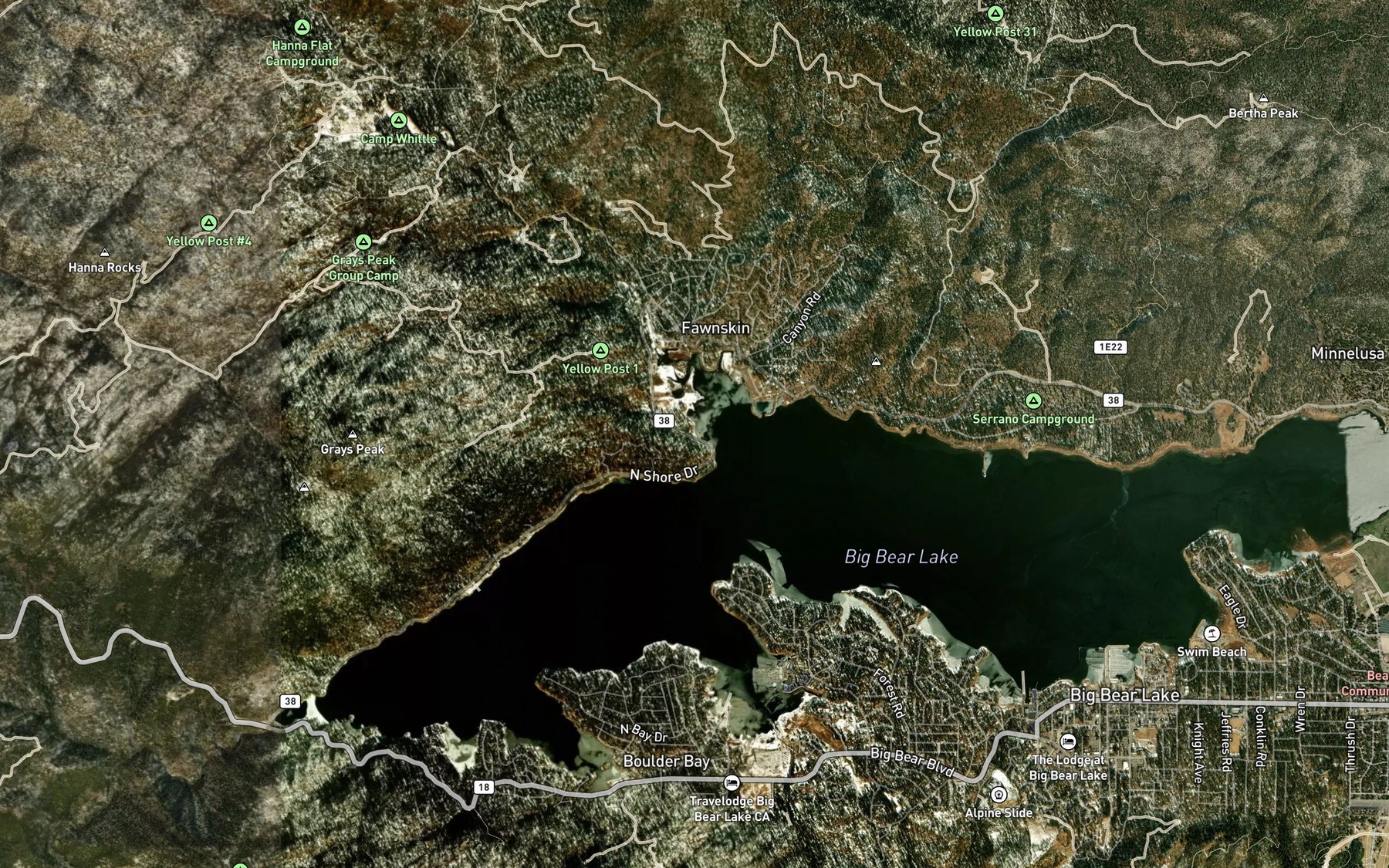 Satellite map of the Shelter Cove