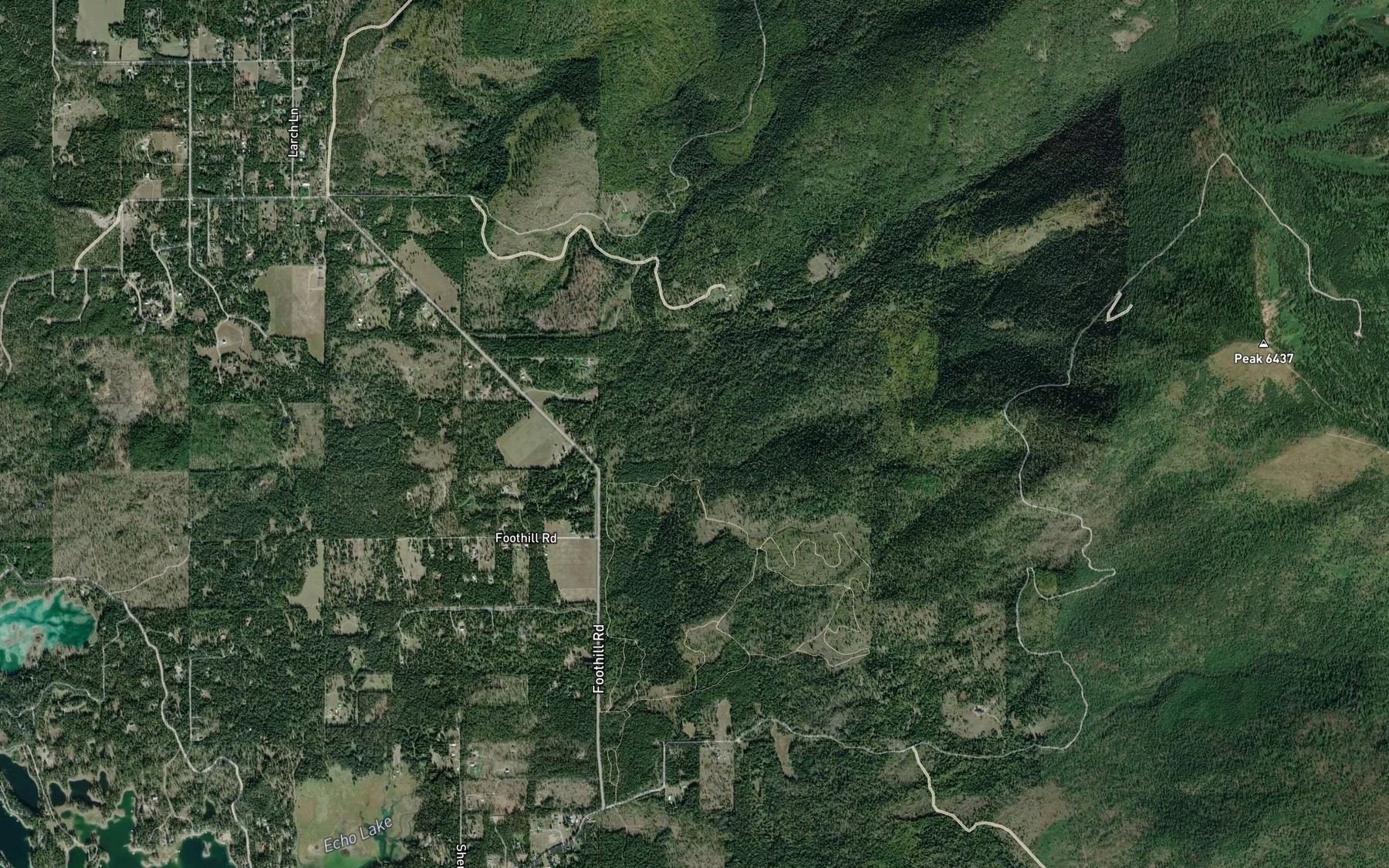 Satellite map of the Noisy Creek