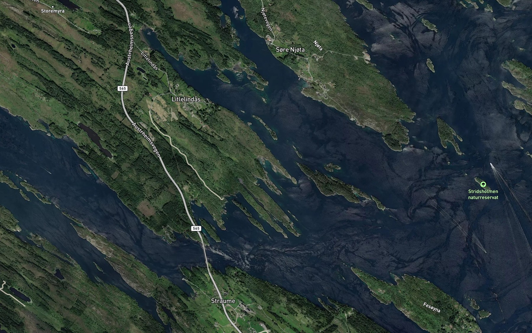 Satellite map of the Naustnesvagen