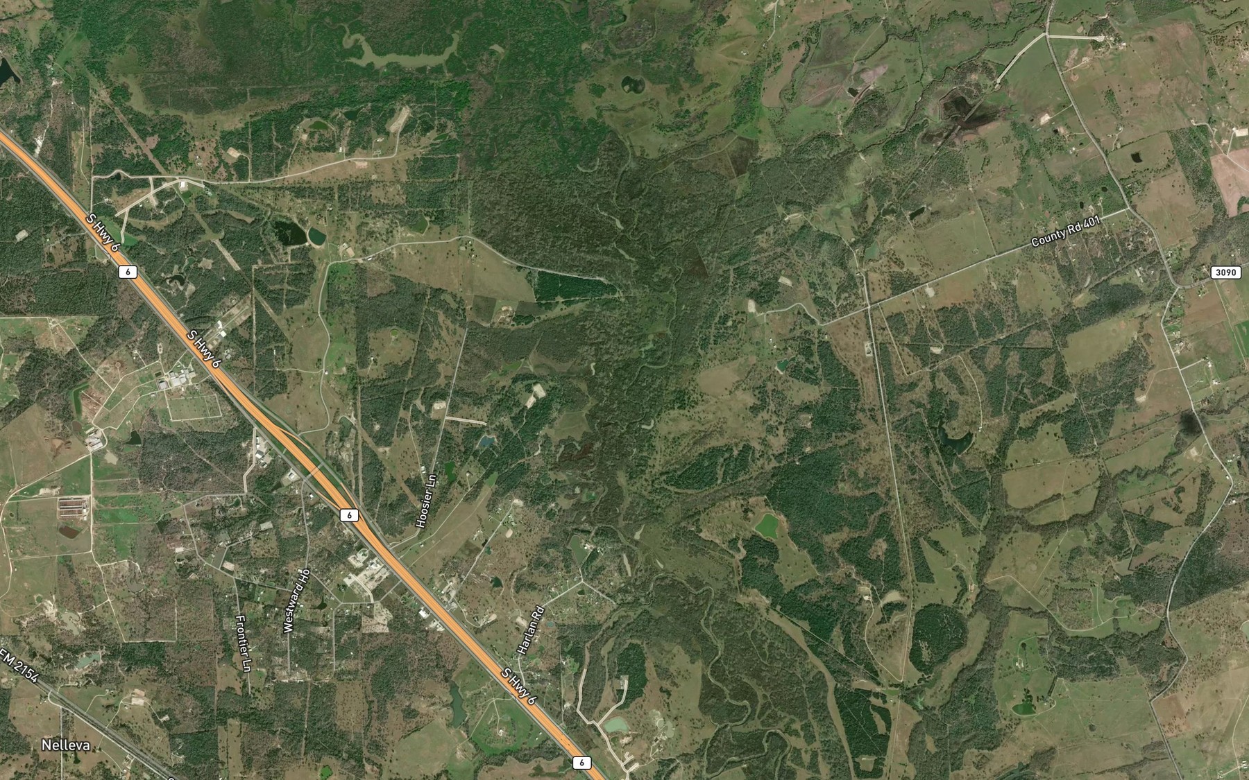 Satellite map of the Millican Creek