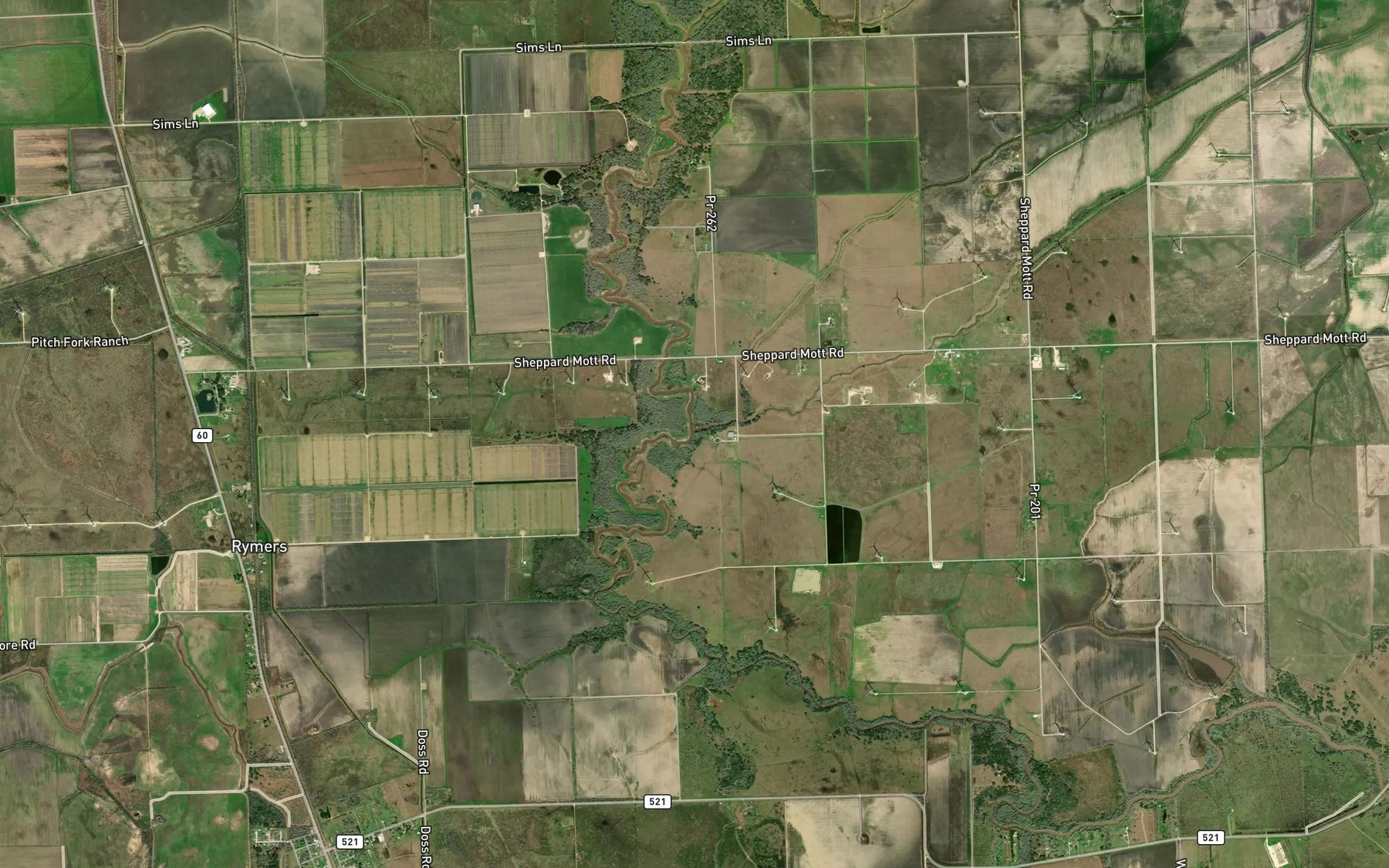 Satellite map of the Wadsworth Slough