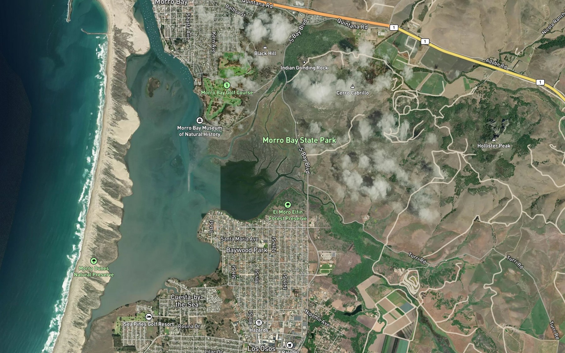 Satellite map of the Los Osos Creek