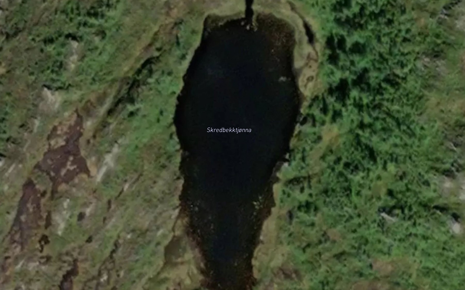 Satellite map of the Skredbekktjorna