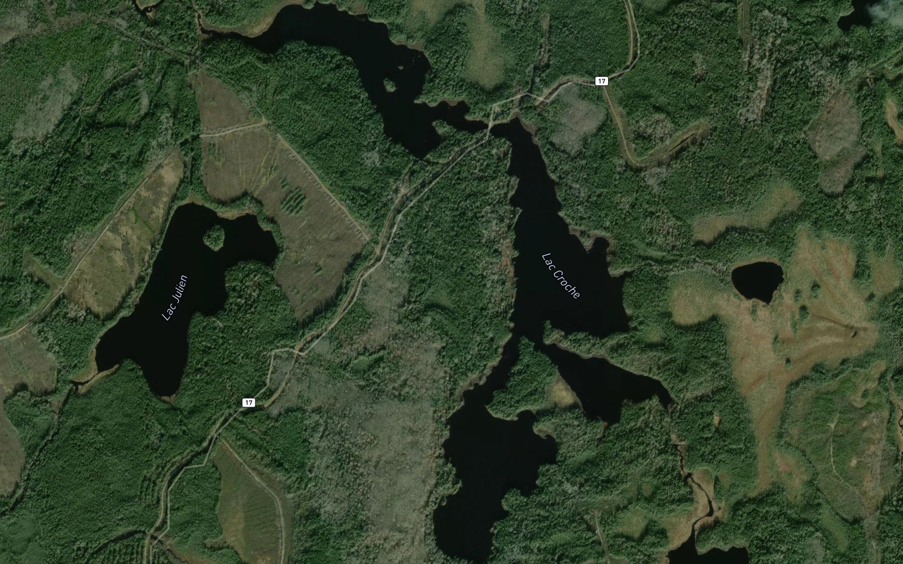 Satellite map of the Lac Croche
