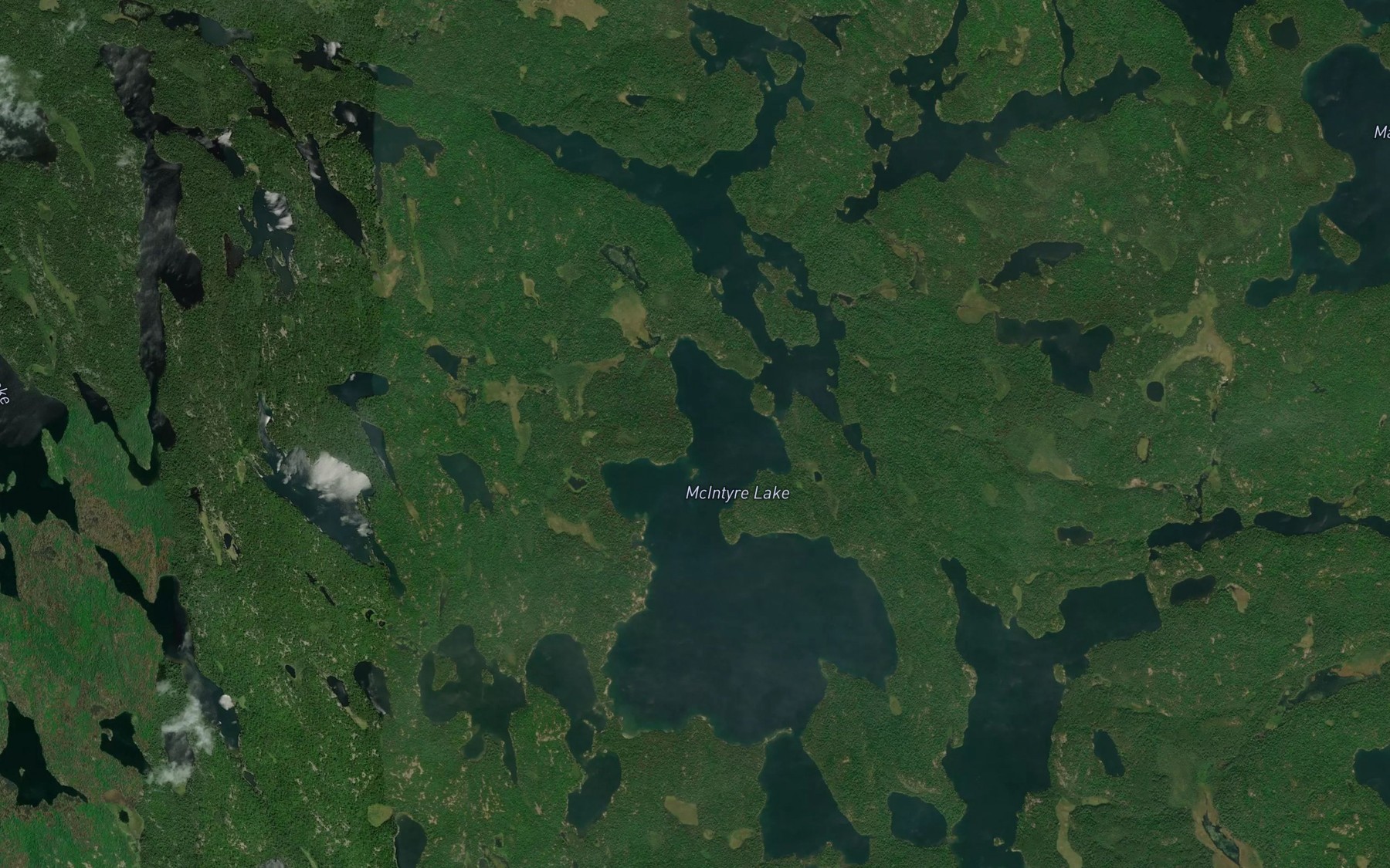 Satellite map of the McIntyre Lake