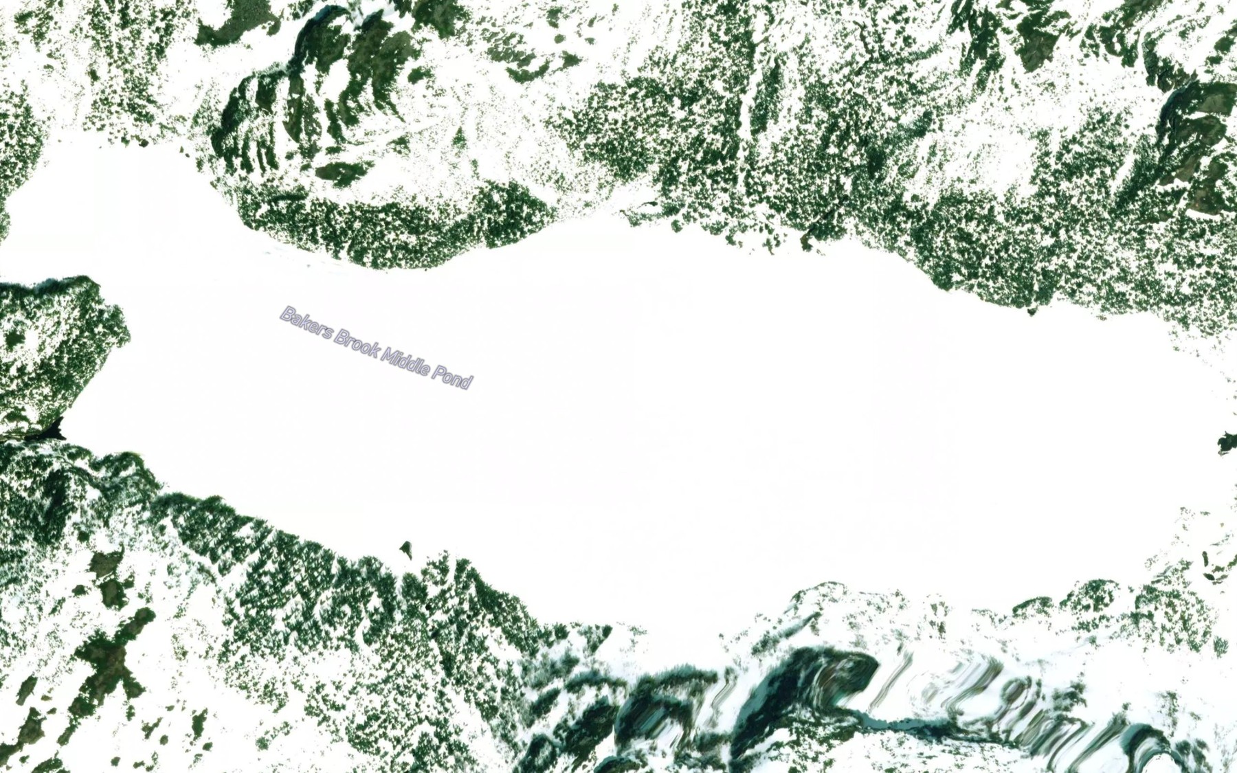 Satellite map of the Bakers Brook Middle Pond