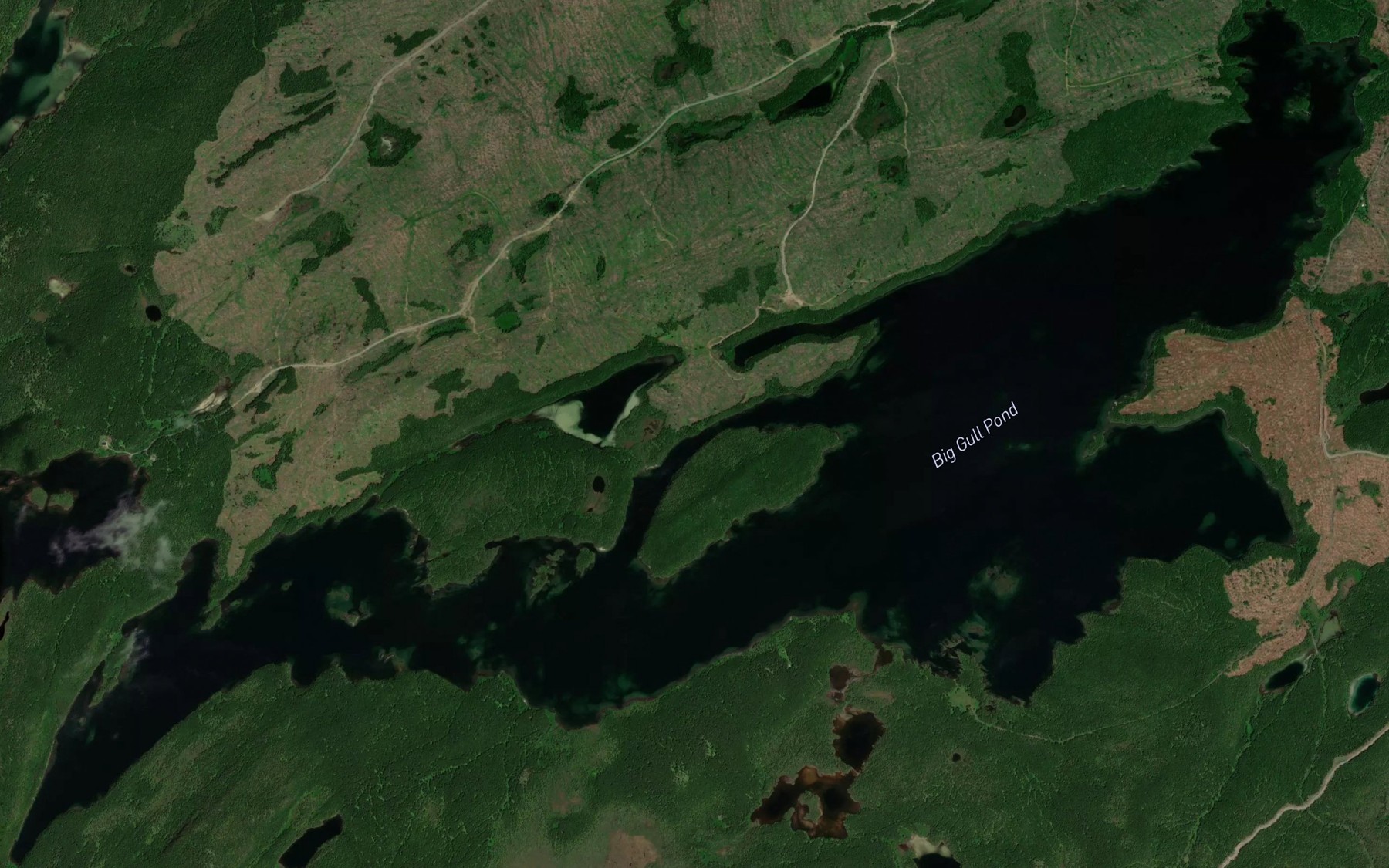 Satellite map of the Big Gull Pond